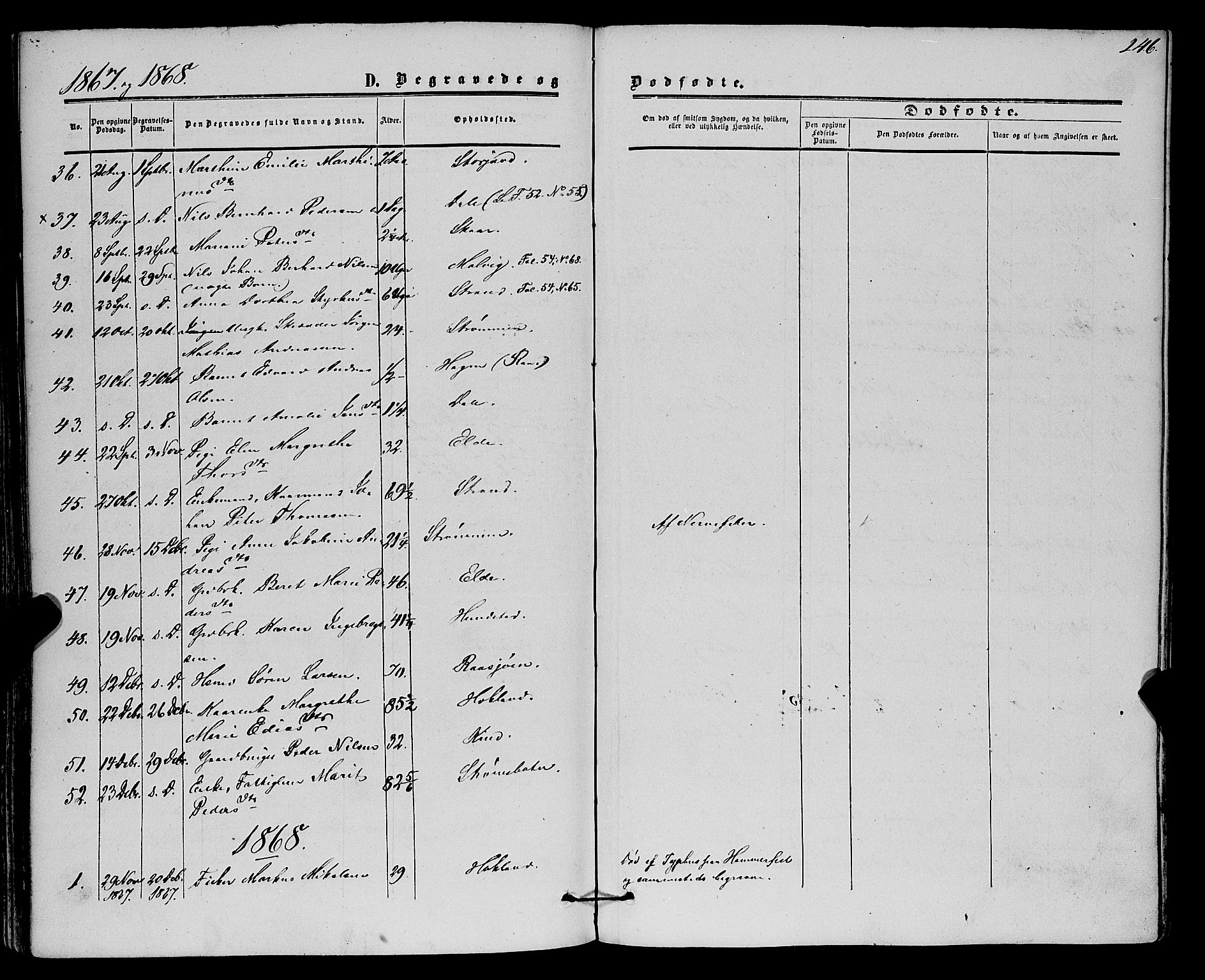 Kvæfjord sokneprestkontor, AV/SATØ-S-1323/G/Ga/Gaa/L0004kirke: Parish register (official) no. 4, 1857-1877, p. 246