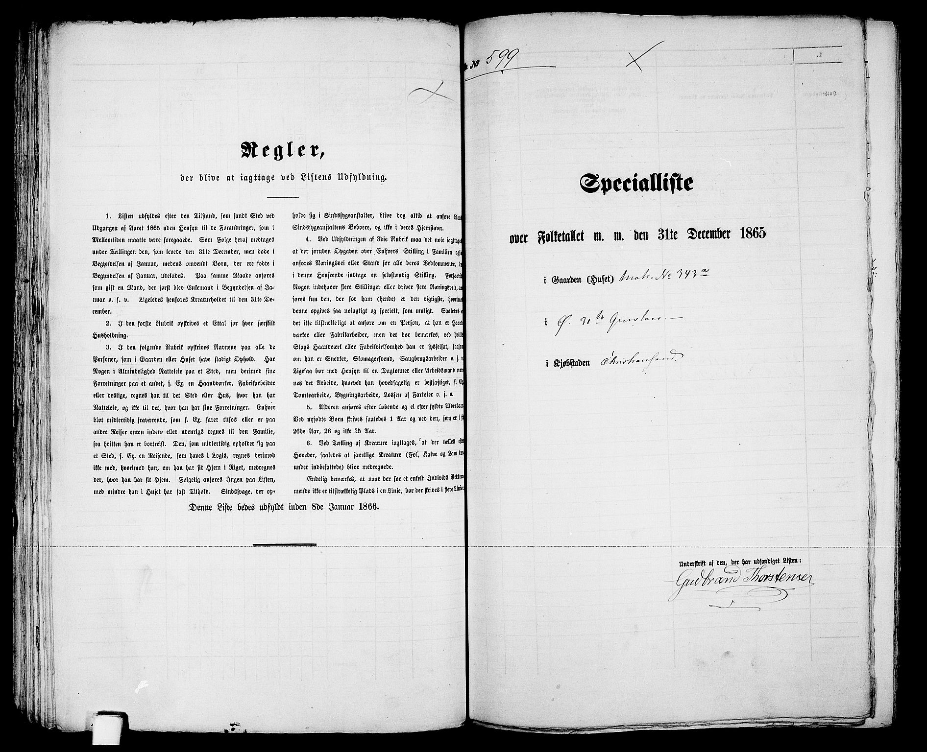 RA, 1865 census for Kristiansand, 1865, p. 1224