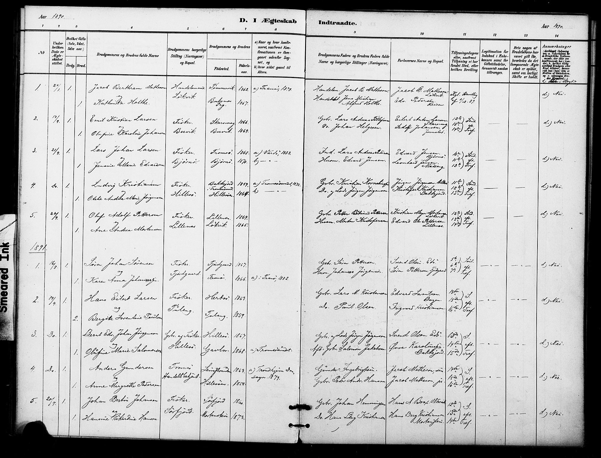 Lenvik sokneprestembete, SATØ/S-1310/H/Ha/Haa/L0012kirke: Parish register (official) no. 12, 1880-1895