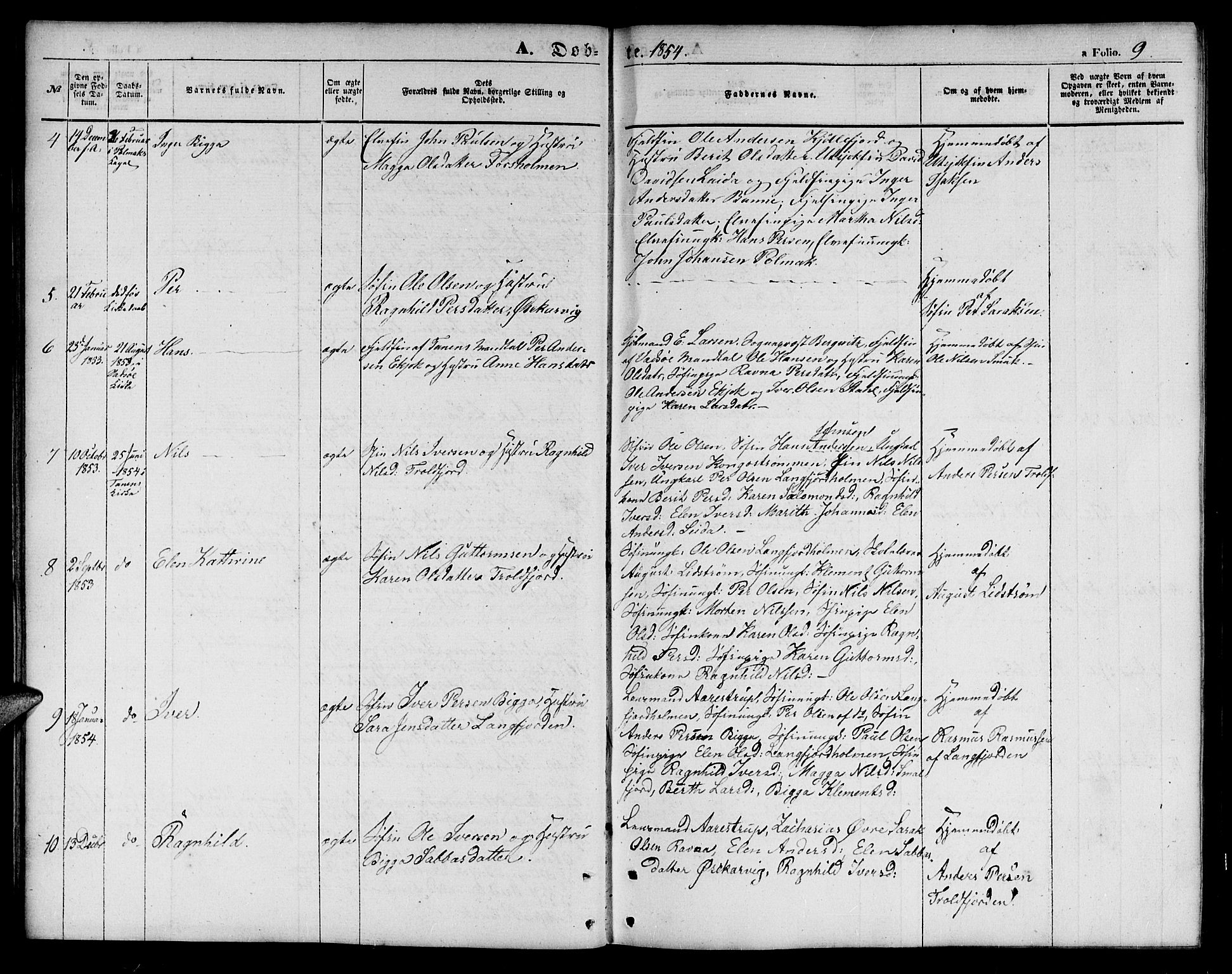 Tana sokneprestkontor, SATØ/S-1334/H/Hb/L0001klokker: Parish register (copy) no. 1 /1, 1853-1867, p. 9