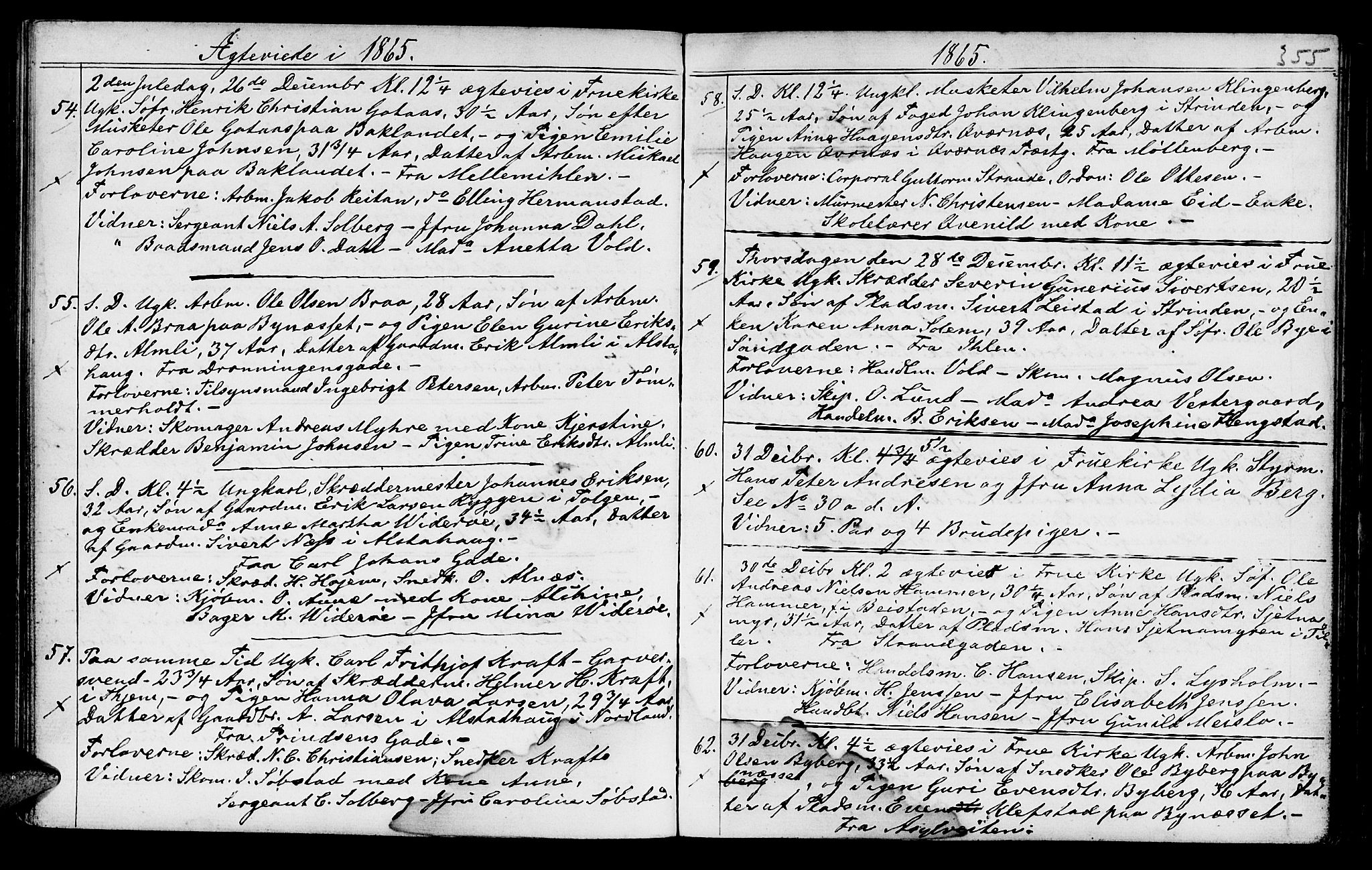 Ministerialprotokoller, klokkerbøker og fødselsregistre - Sør-Trøndelag, SAT/A-1456/602/L0140: Parish register (copy) no. 602C08, 1864-1872, p. 354-355