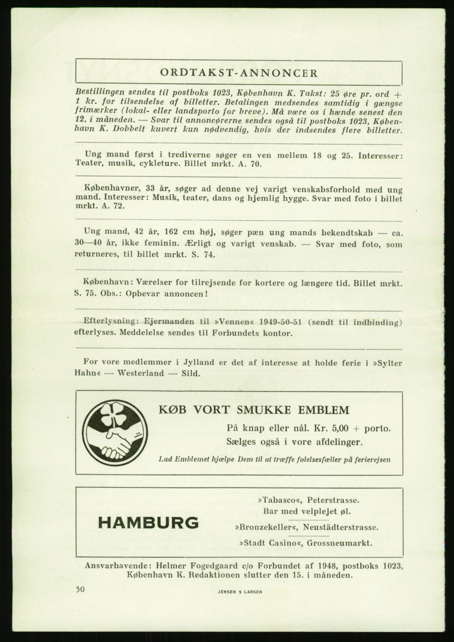 Det Norske Forbundet av 1948/Landsforeningen for Lesbisk og Homofil Frigjøring, AV/RA-PA-1216/E/Eb/L0001: Intern informasjon, 1952-1991, p. 14