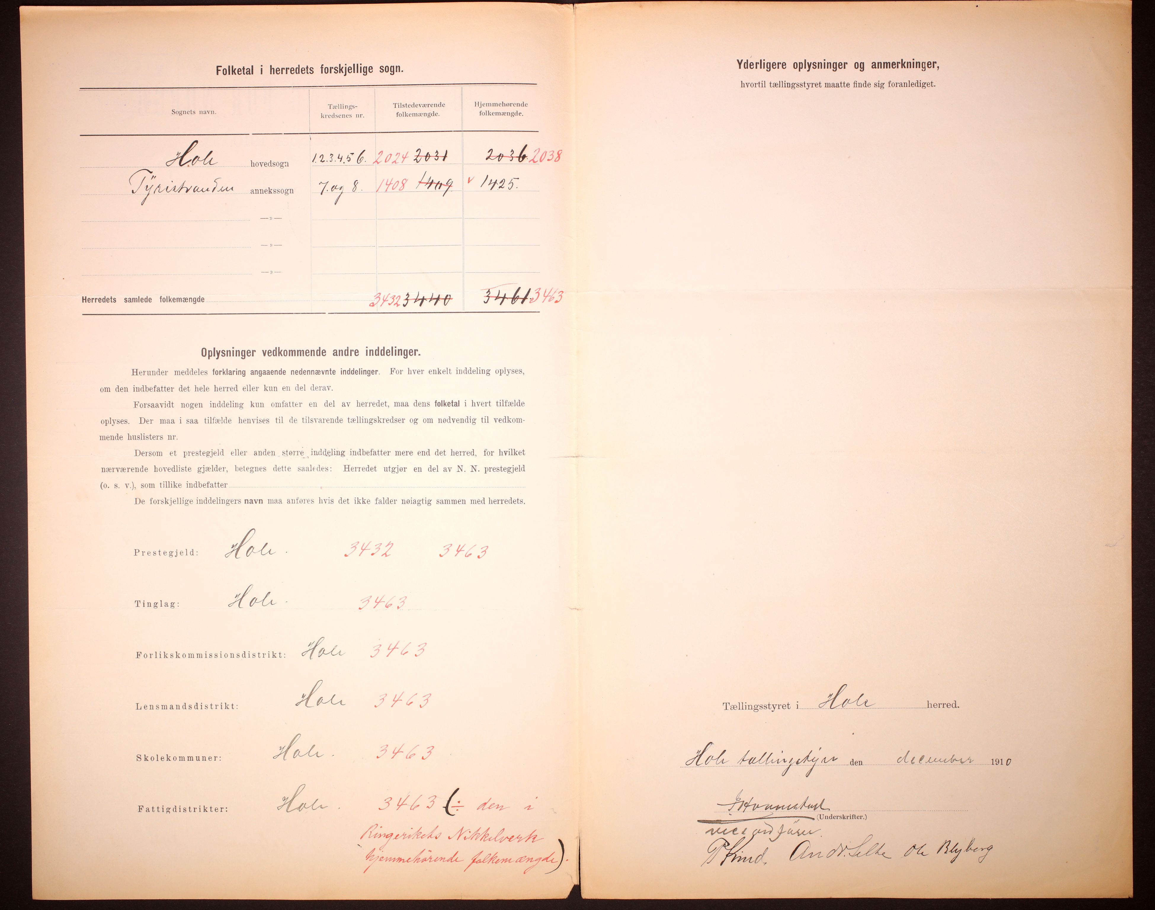 RA, 1910 census for Hole, 1910, p. 3