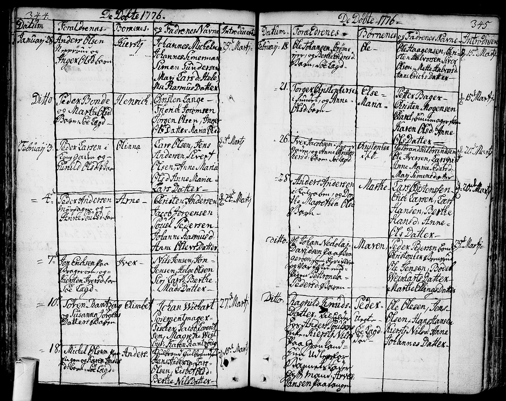 Bragernes kirkebøker, AV/SAKO-A-6/F/Fa/L0005: Parish register (official) no. I 5, 1759-1781, p. 344-345