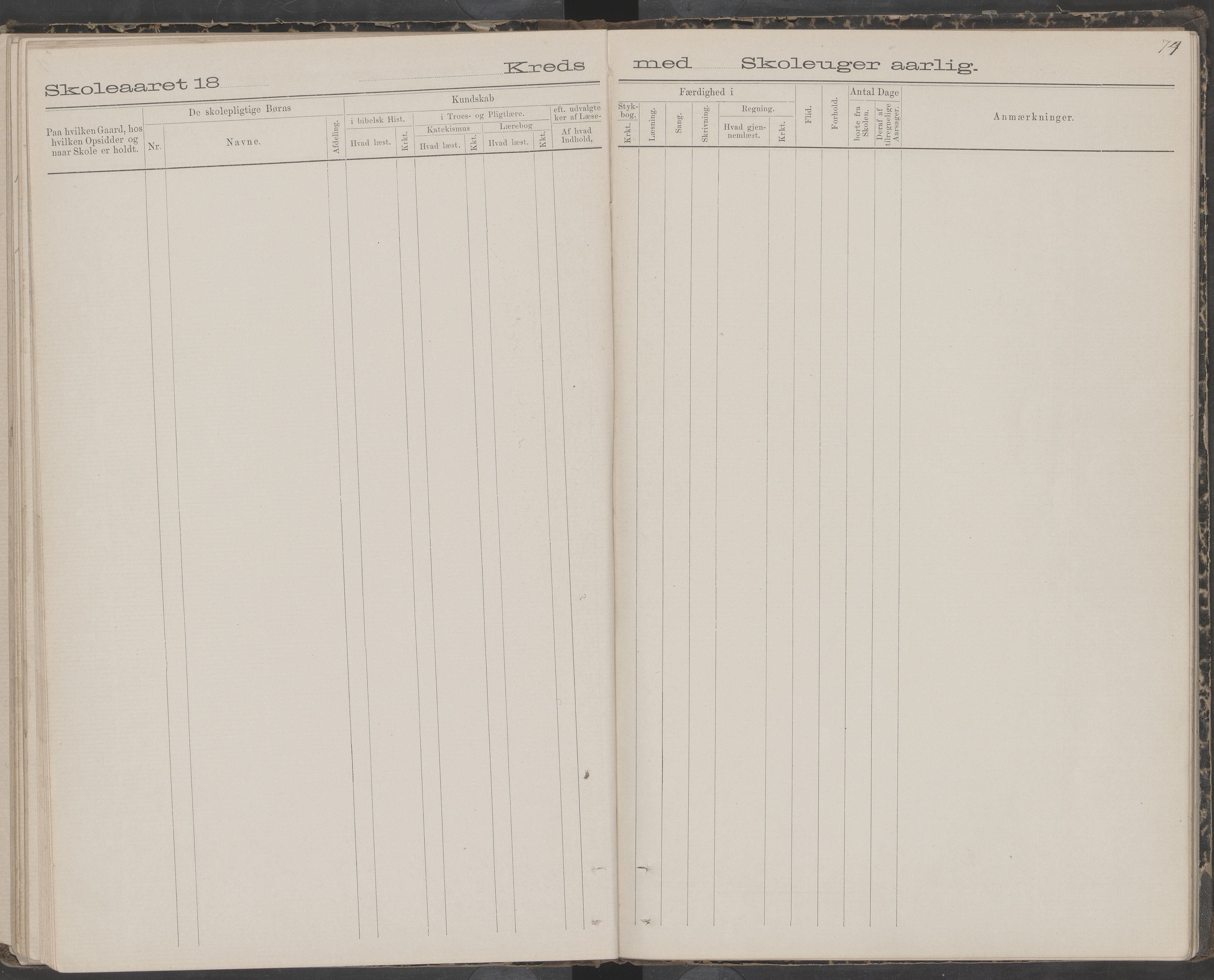 Dønna kommune. Snekkevik skolekrets, AIN/K-18270.510.07/442/L0002: Skoleprotokoll, 1888-1893