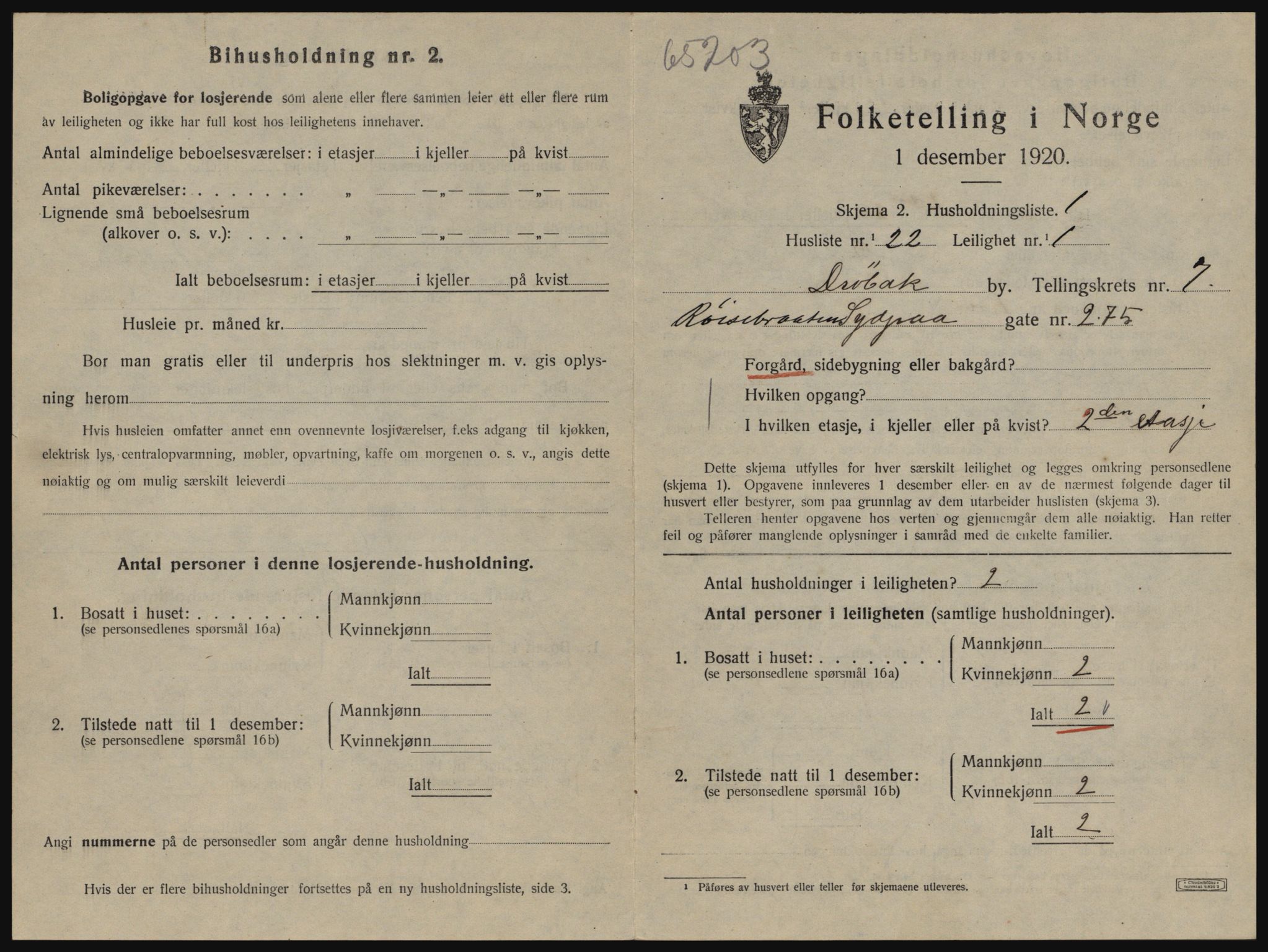 SAO, 1920 census for Drøbak, 1920, p. 1777