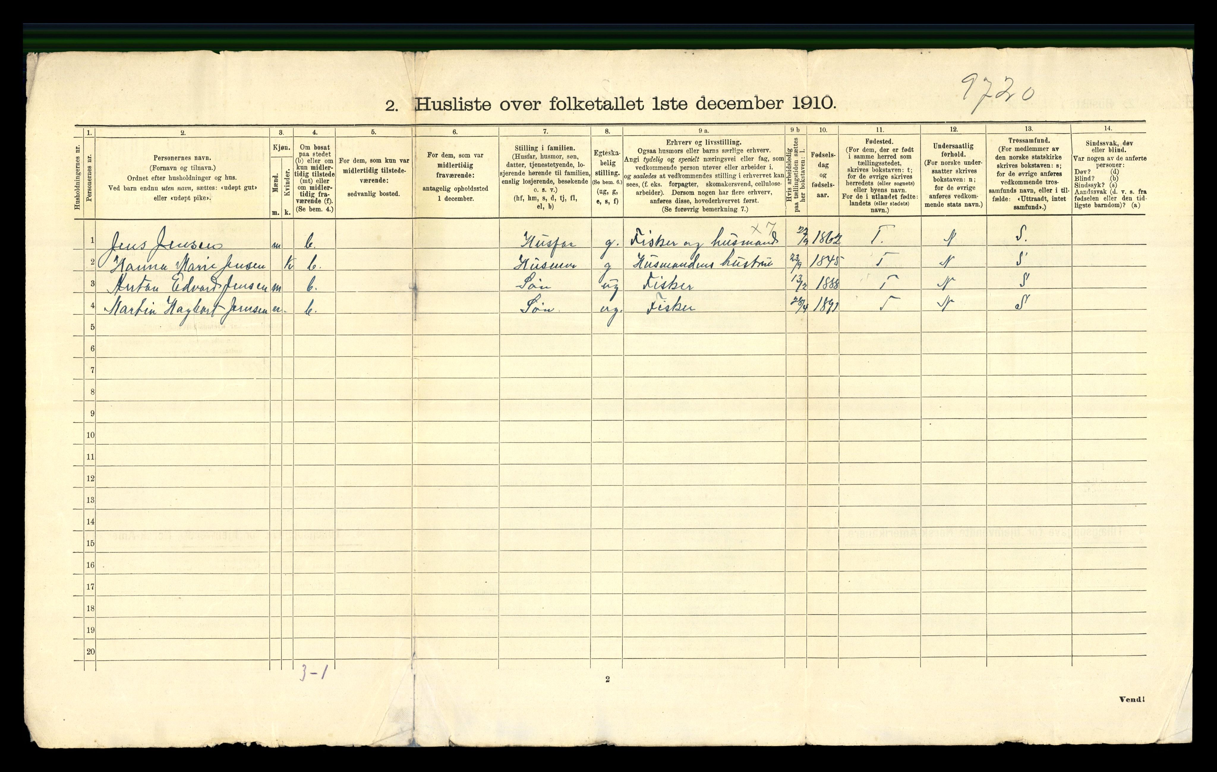 RA, 1910 census for Øksnes, 1910, p. 35