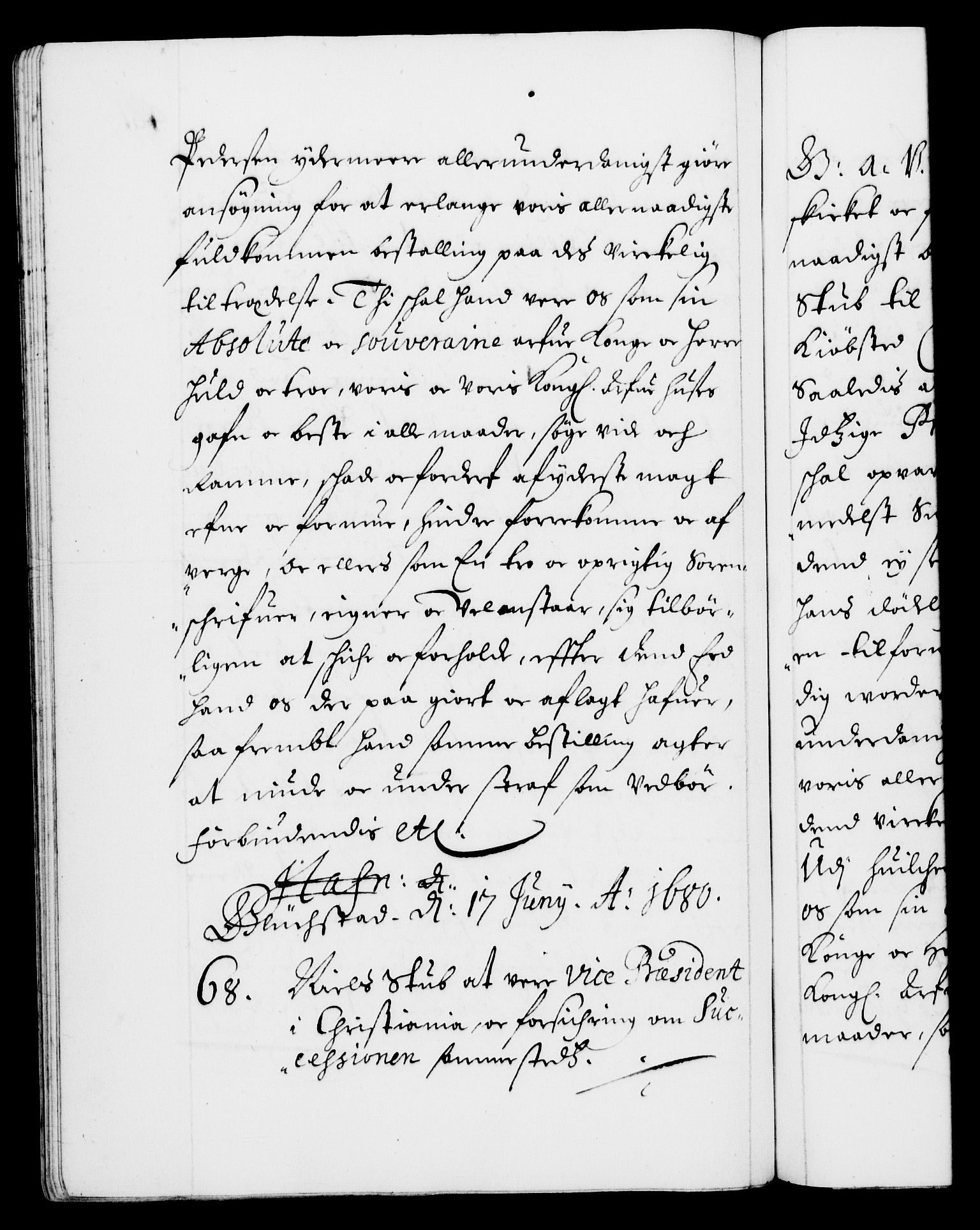Danske Kanselli 1572-1799, RA/EA-3023/F/Fc/Fca/Fcaa/L0012: Norske registre (mikrofilm), 1674-1680, p. 401b