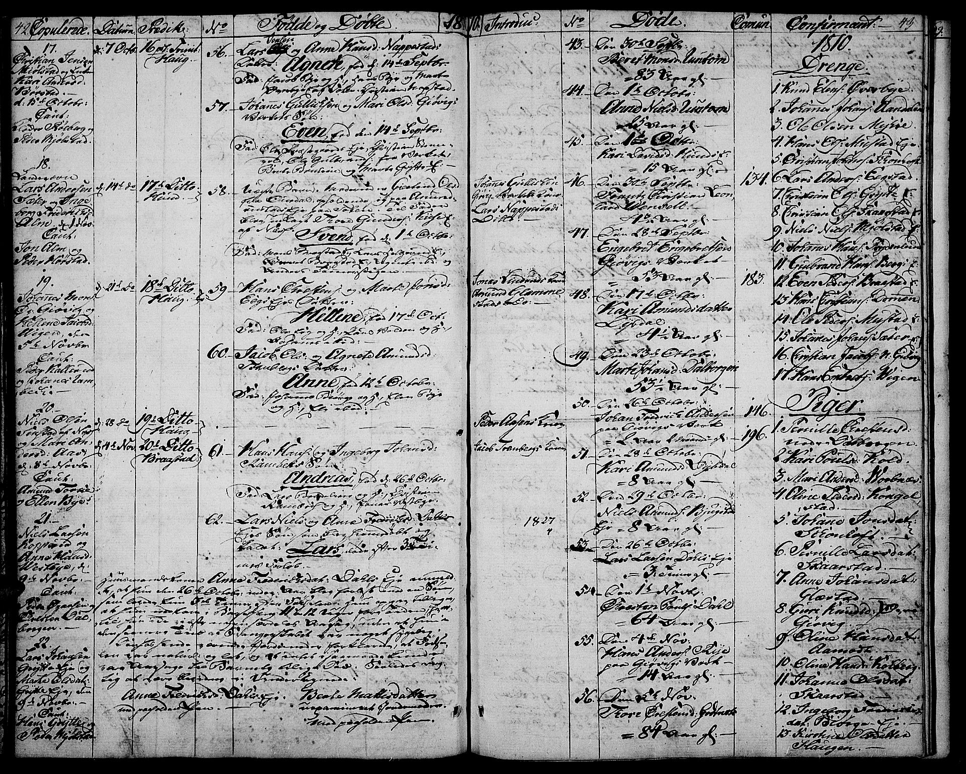 Vardal prestekontor, AV/SAH-PREST-100/H/Ha/Haa/L0003: Parish register (official) no. 3, 1808-1814, p. 42-43