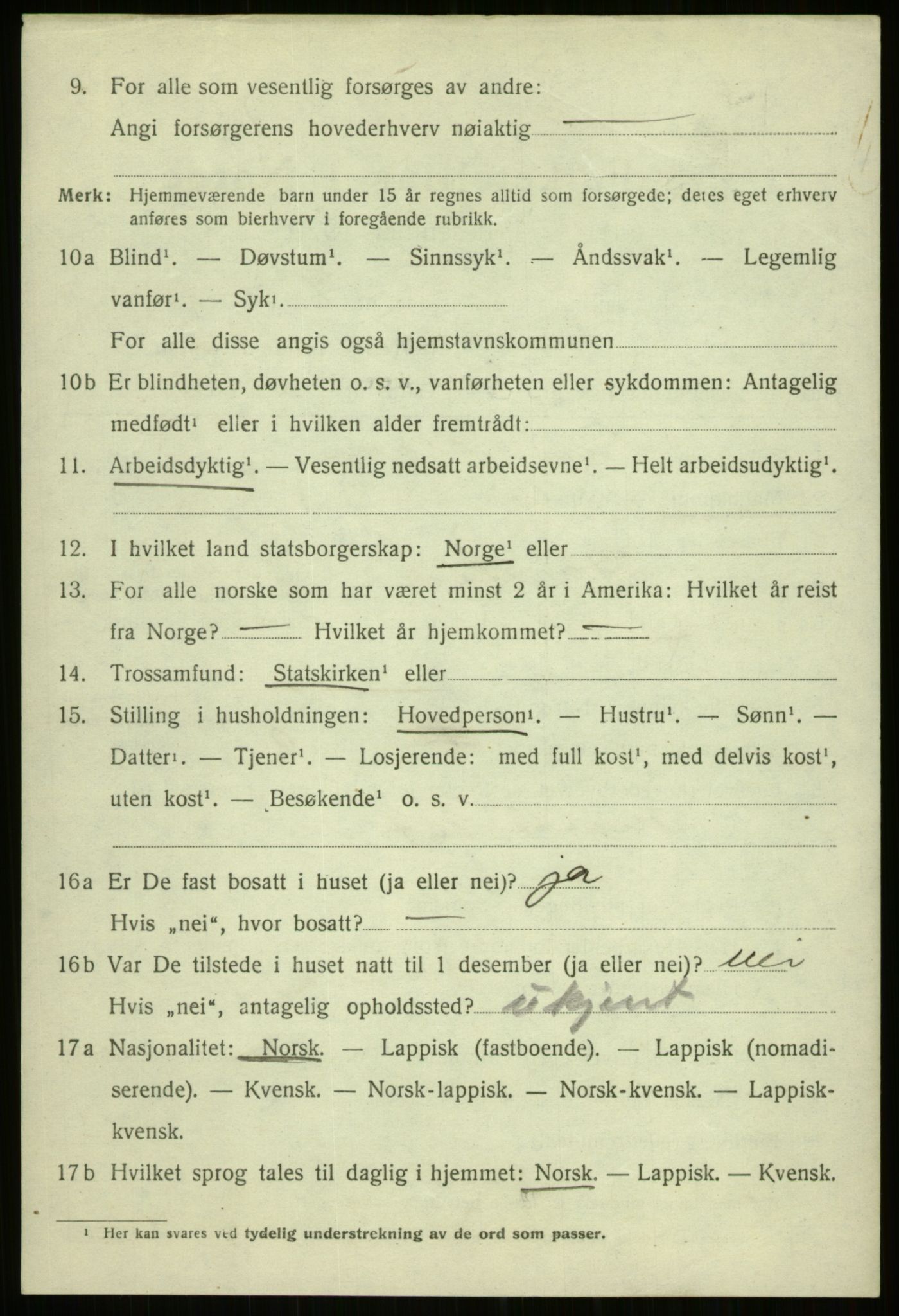 SATØ, 1920 census for Trondenes, 1920, p. 16007