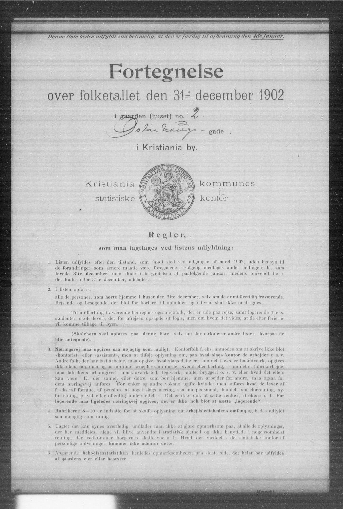 OBA, Municipal Census 1902 for Kristiania, 1902, p. 14761