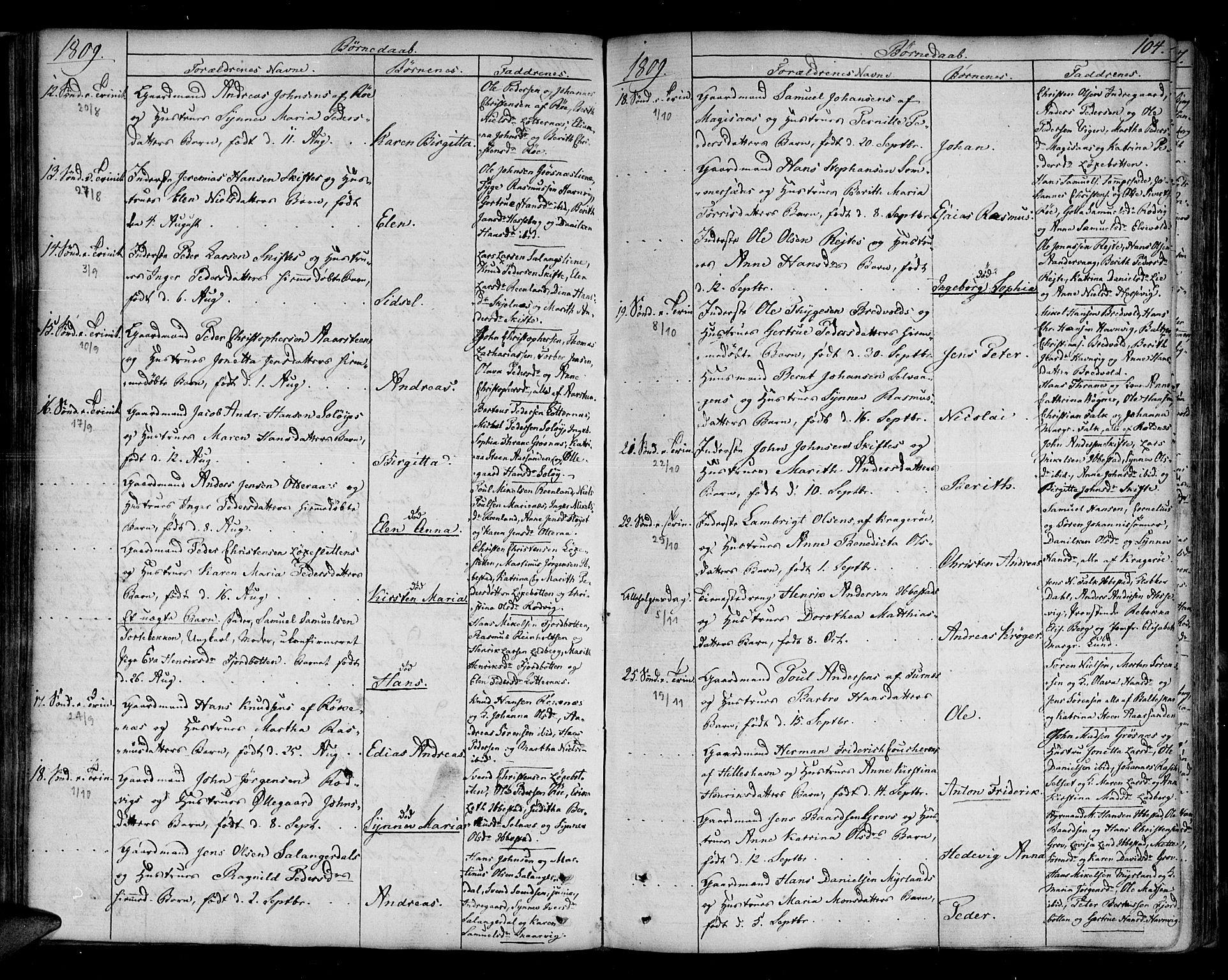 Ibestad sokneprestembete, AV/SATØ-S-0077/H/Ha/Haa/L0004kirke: Parish register (official) no. 4, 1801-1824, p. 104