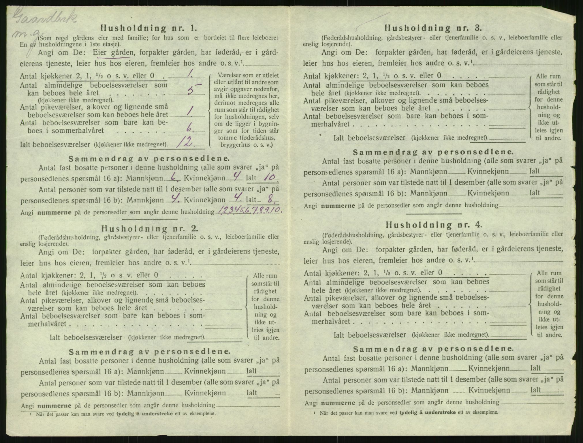 SAT, 1920 census for Tingvoll, 1920, p. 1003