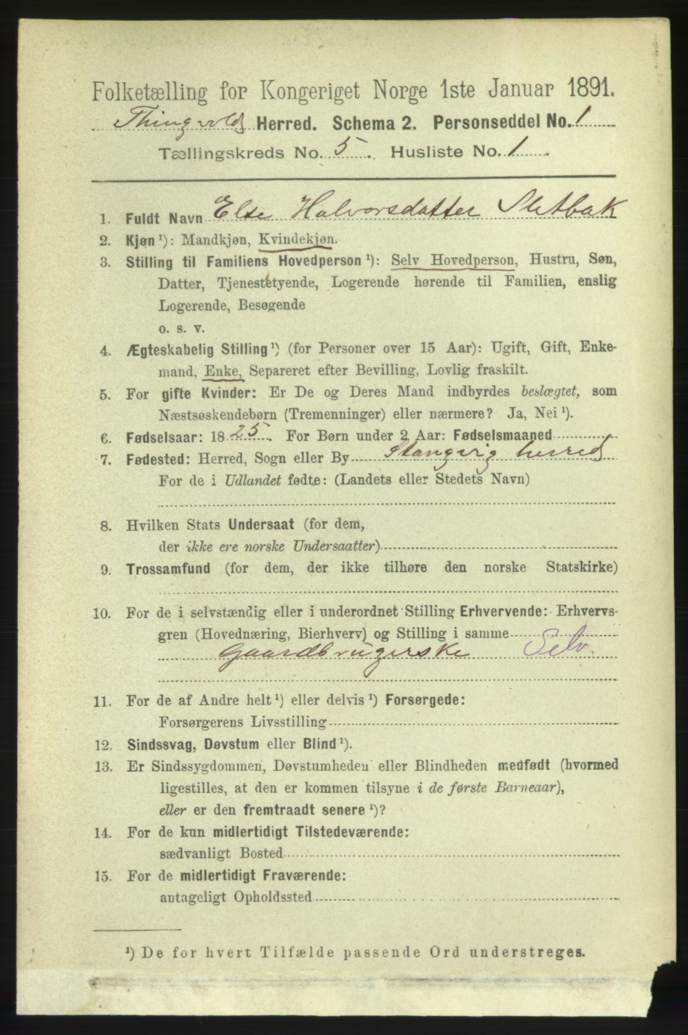 RA, 1891 census for 1560 Tingvoll, 1891, p. 2051