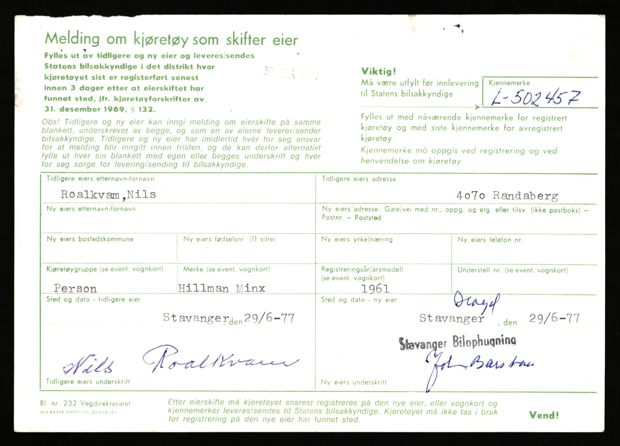 Stavanger trafikkstasjon, AV/SAST-A-101942/0/F/L0077: L-500000 - L-502999, 1930-1971, p. 1753