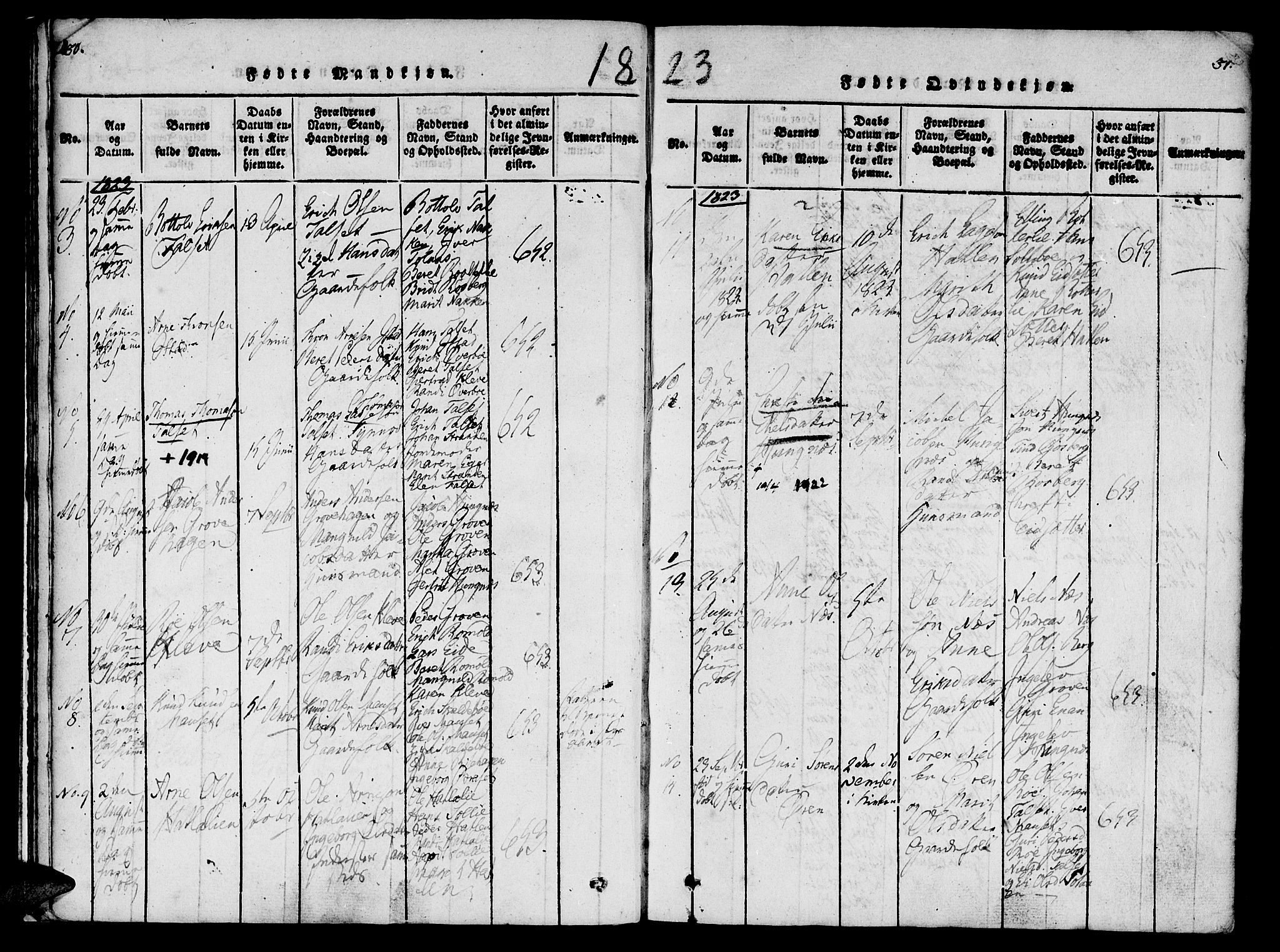 Ministerialprotokoller, klokkerbøker og fødselsregistre - Møre og Romsdal, AV/SAT-A-1454/557/L0679: Parish register (official) no. 557A01, 1818-1843, p. 30-31