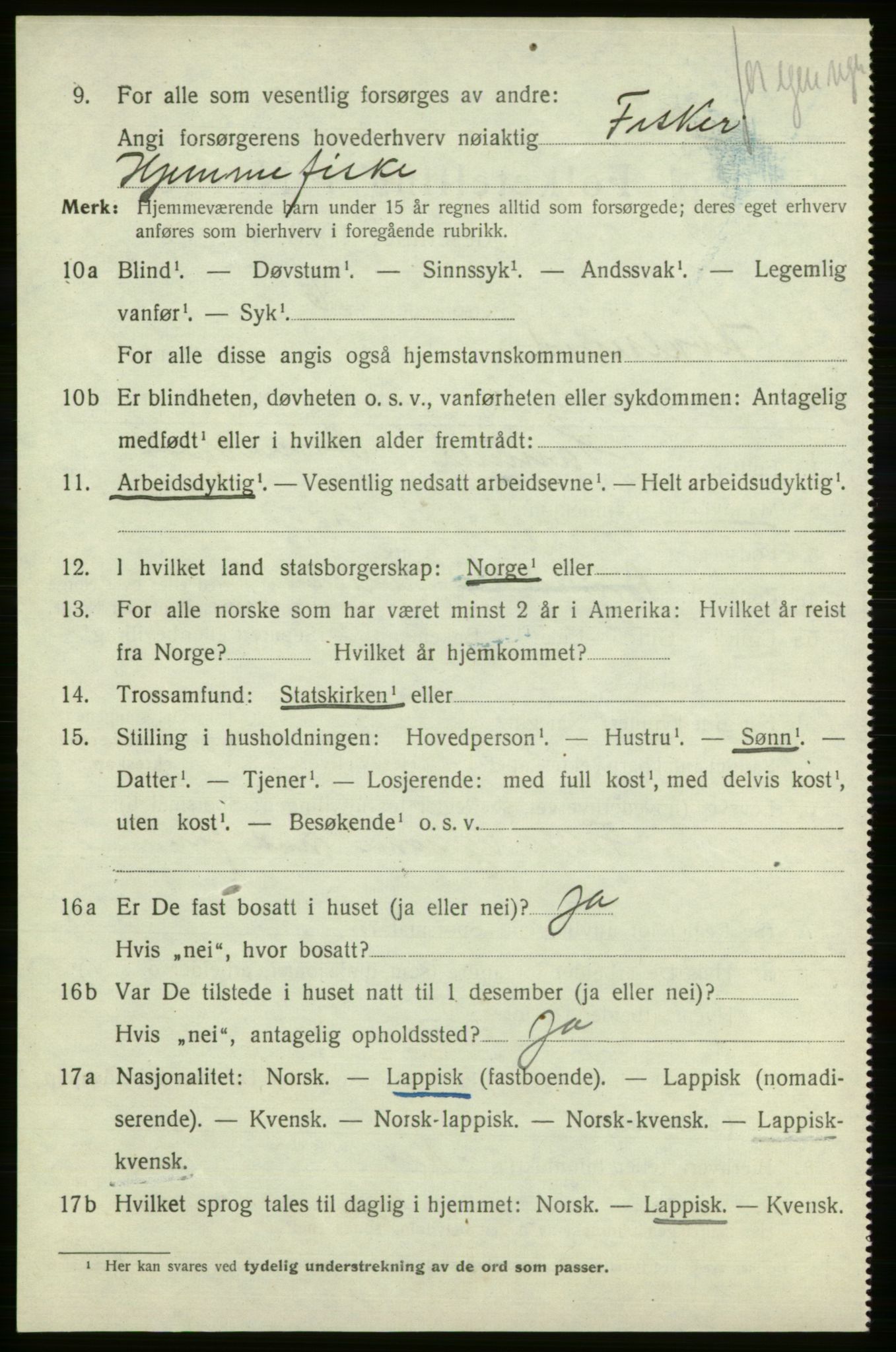 SATØ, 1920 census for , 1920, p. 2003
