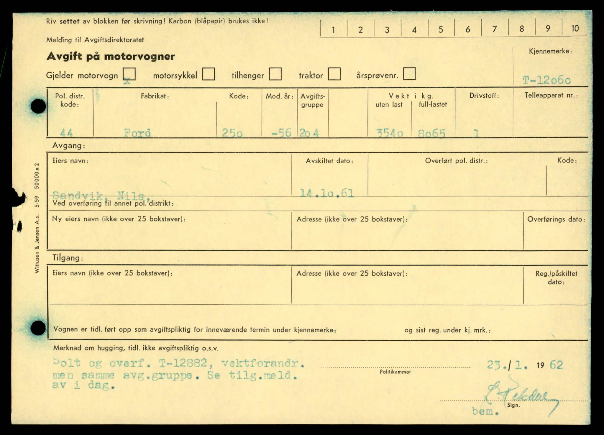 Møre og Romsdal vegkontor - Ålesund trafikkstasjon, AV/SAT-A-4099/F/Fe/L0036: Registreringskort for kjøretøy T 12831 - T 13030, 1927-1998, p. 881