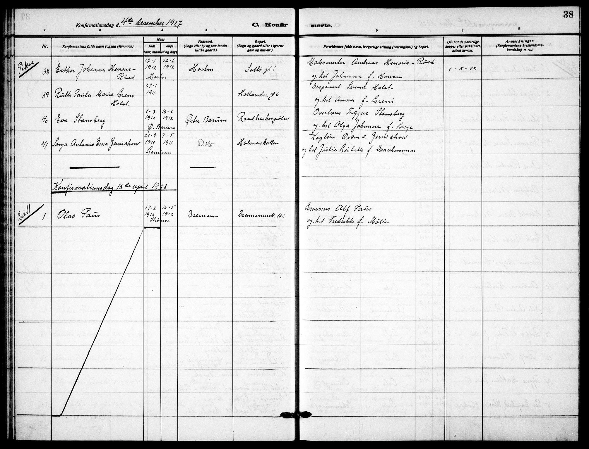 Garnisonsmenigheten Kirkebøker, AV/SAO-A-10846/F/Fa/L0017: Parish register (official) no. 17, 1926-1937, p. 38