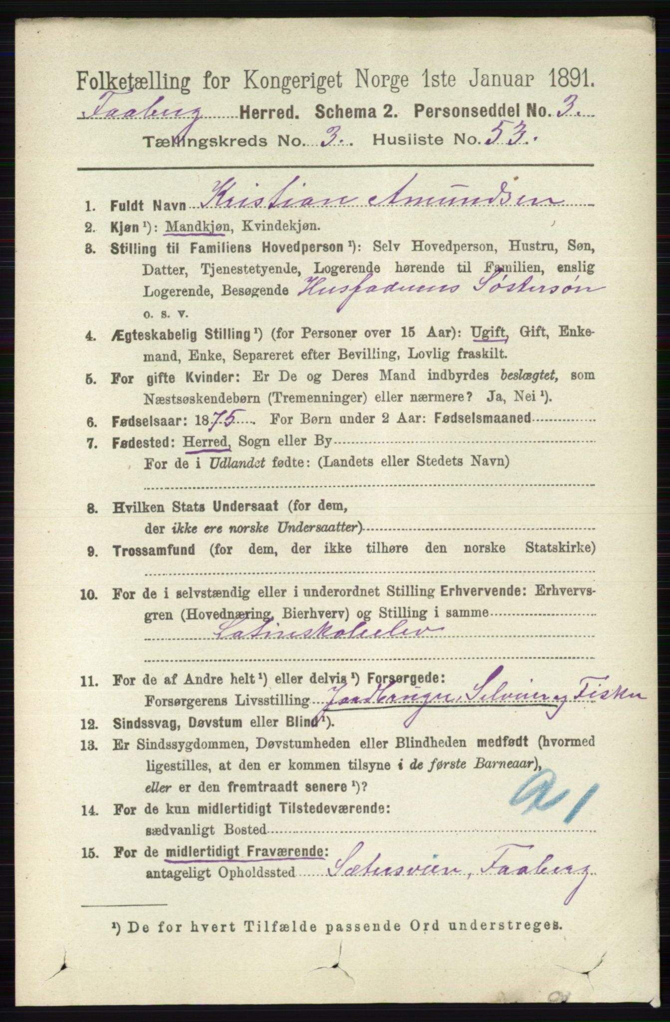 RA, 1891 census for 0524 Fåberg, 1891, p. 1155