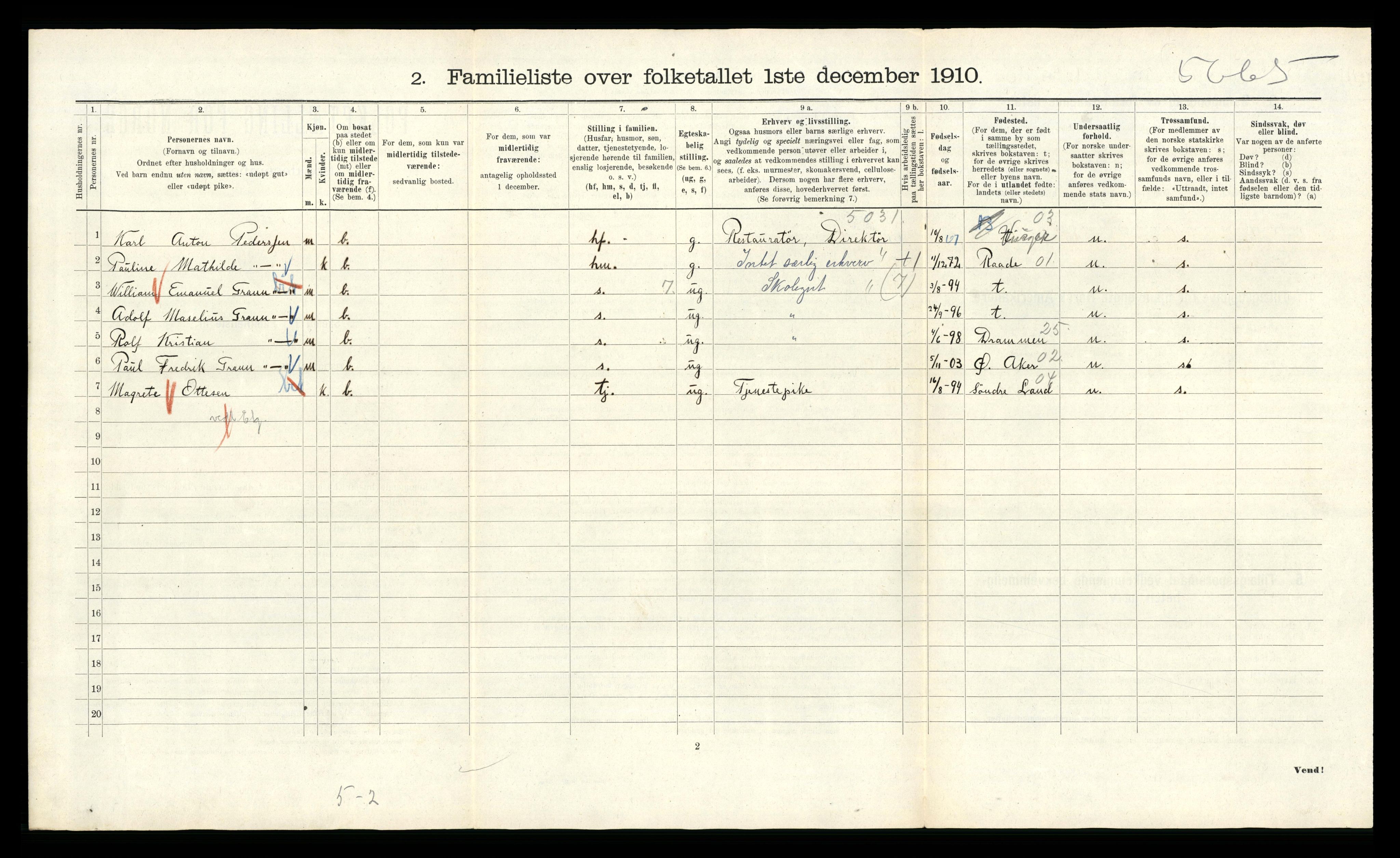 RA, 1910 census for Kristiania, 1910, p. 65008