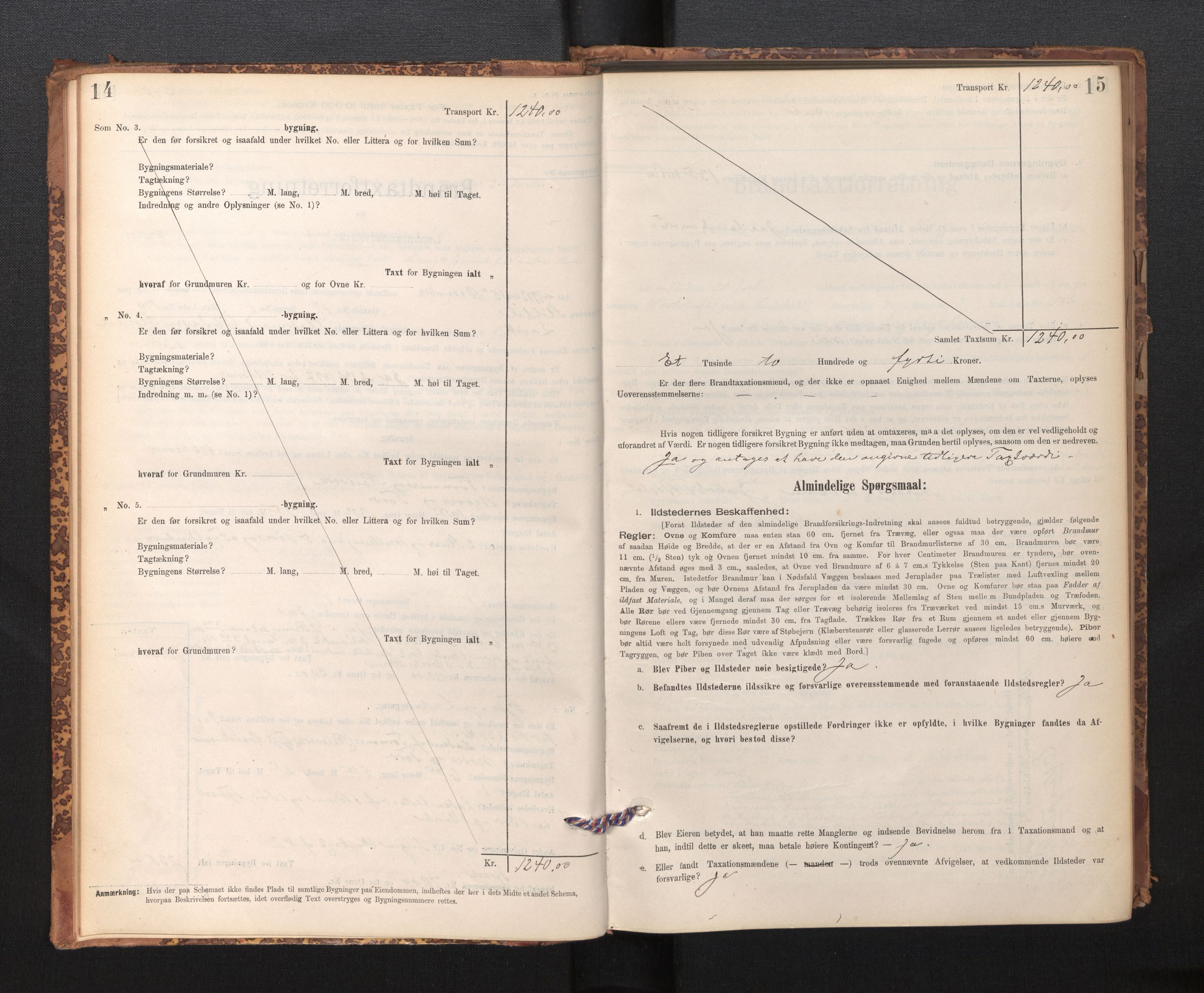 Lensmannen i Lavik, AV/SAB-A-29101/0012/L0002: Branntakstprotokoll, skjematakst, 1895-1933, p. 14-15