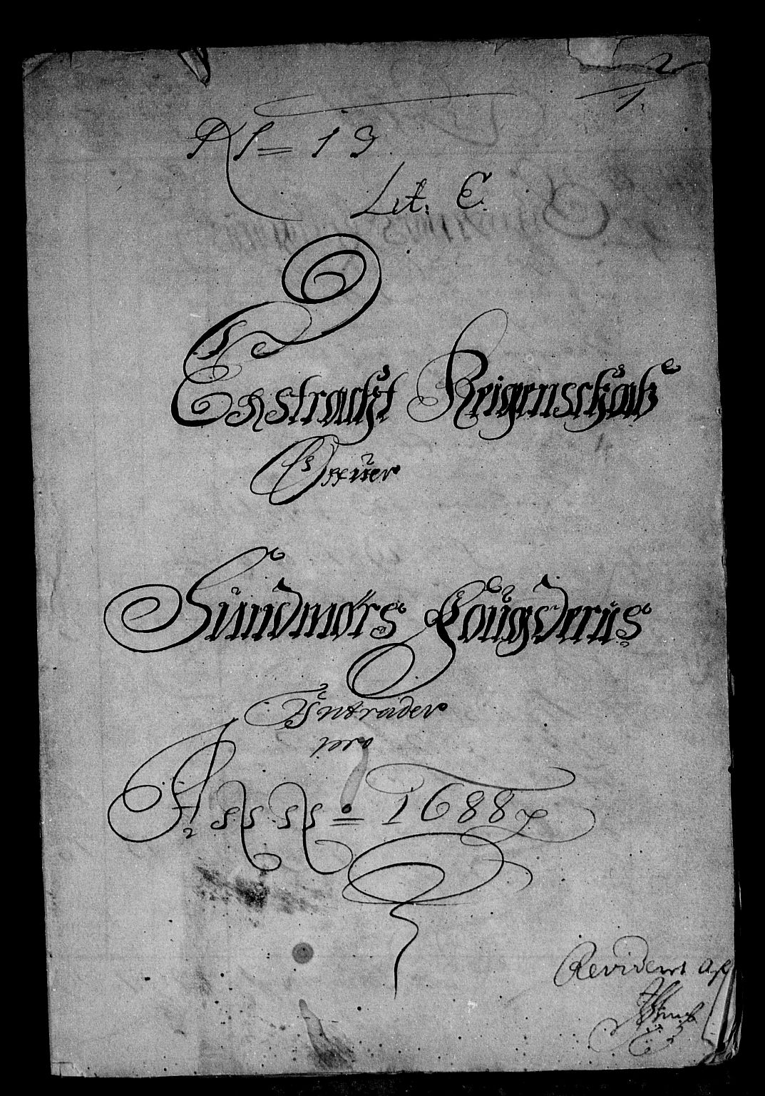 Rentekammeret inntil 1814, Reviderte regnskaper, Stiftamtstueregnskaper, Bergen stiftamt, AV/RA-EA-6043/R/Rc/L0087: Bergen stiftamt, 1688