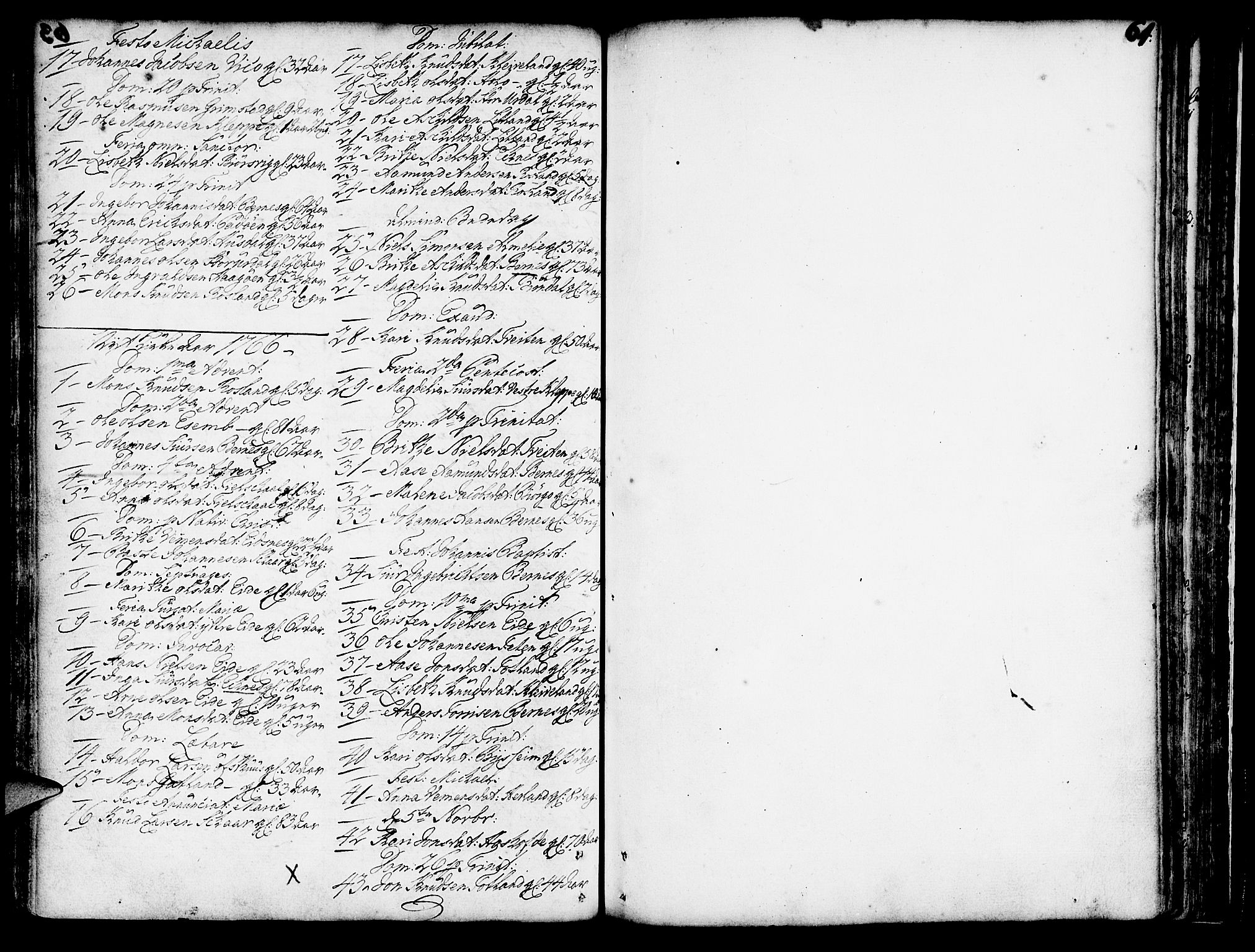 Hosanger sokneprestembete, AV/SAB-A-75801/H/Haa: Parish register (official) no. A 1 /1, 1750-1766, p. 64