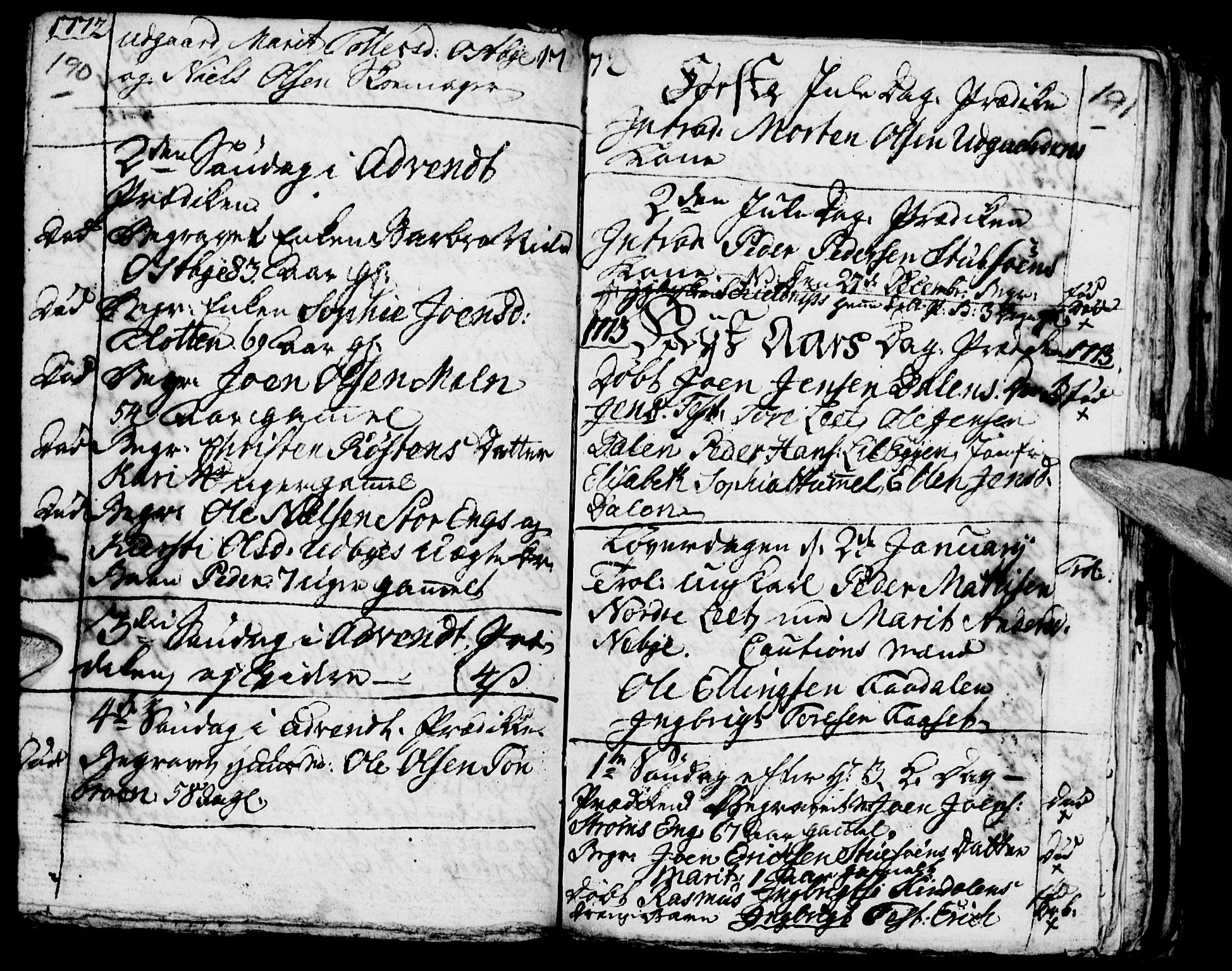 Tynset prestekontor, SAH/PREST-058/H/Ha/Haa/L0006: Parish register (official) no. 6, 1763-1779, p. 190-191