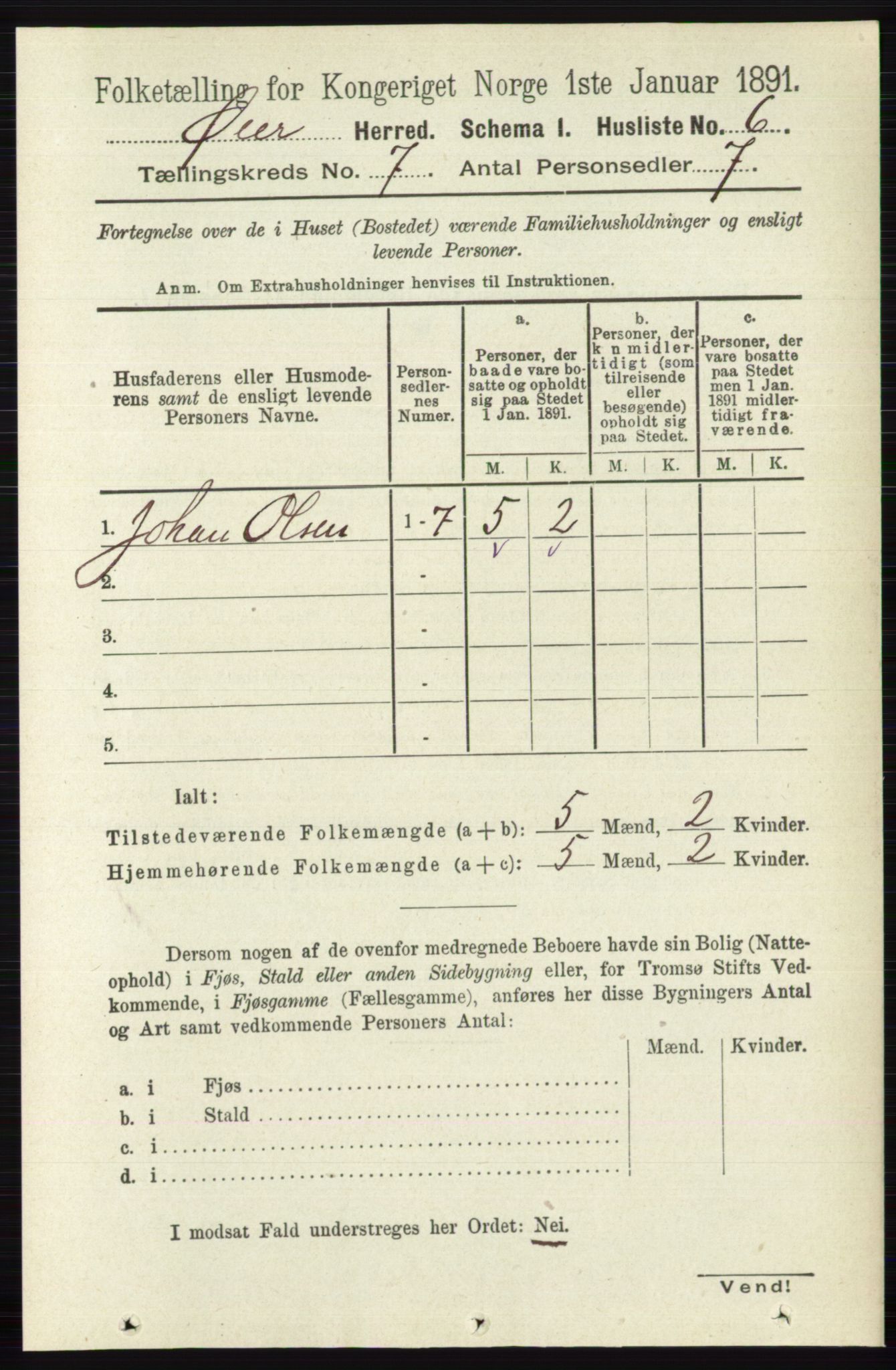 RA, 1891 census for 0521 Øyer, 1891, p. 2448