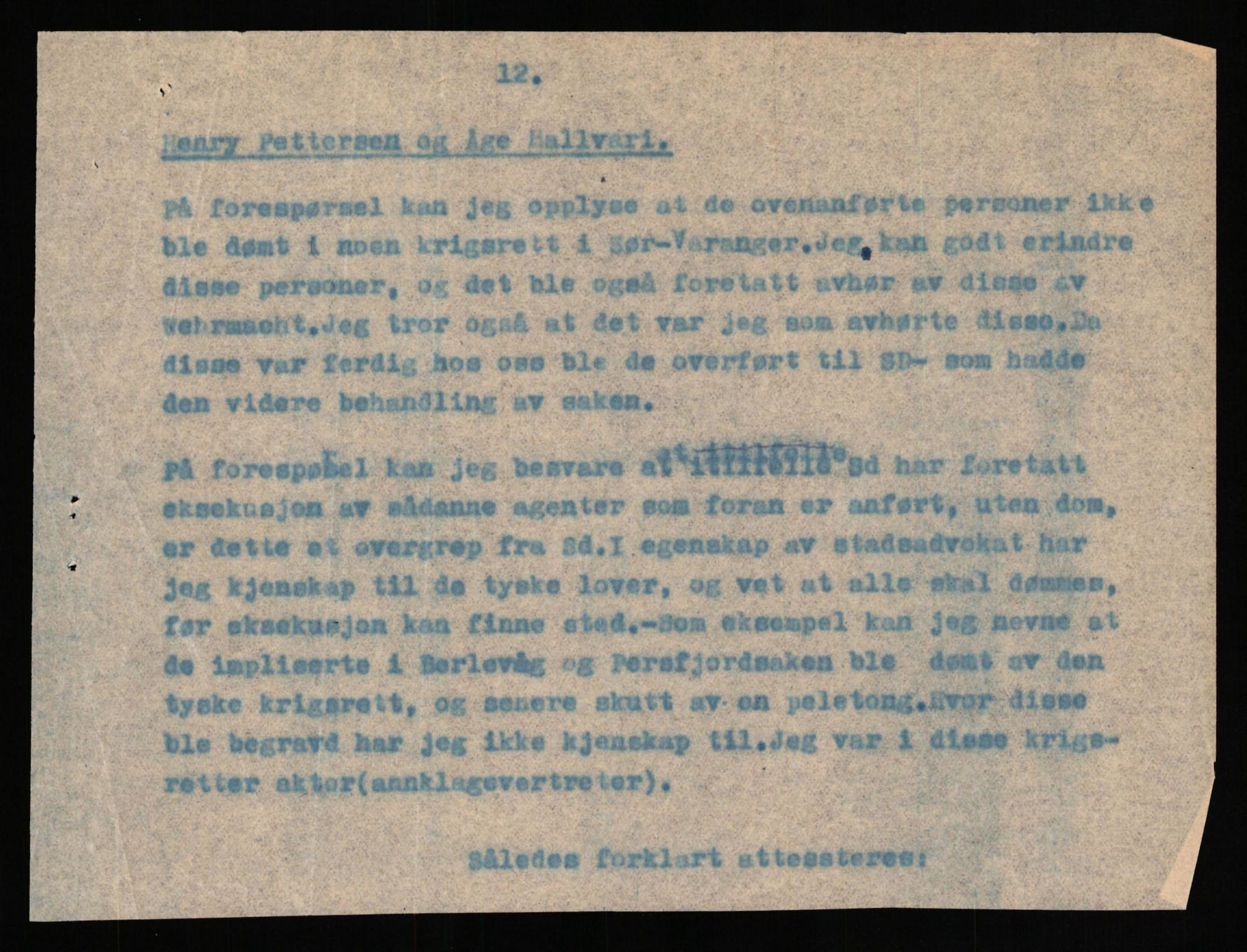 Forsvaret, Forsvarets overkommando II, AV/RA-RAFA-3915/D/Db/L0025: CI Questionaires. Tyske okkupasjonsstyrker i Norge. Tyskere., 1945-1946, p. 356