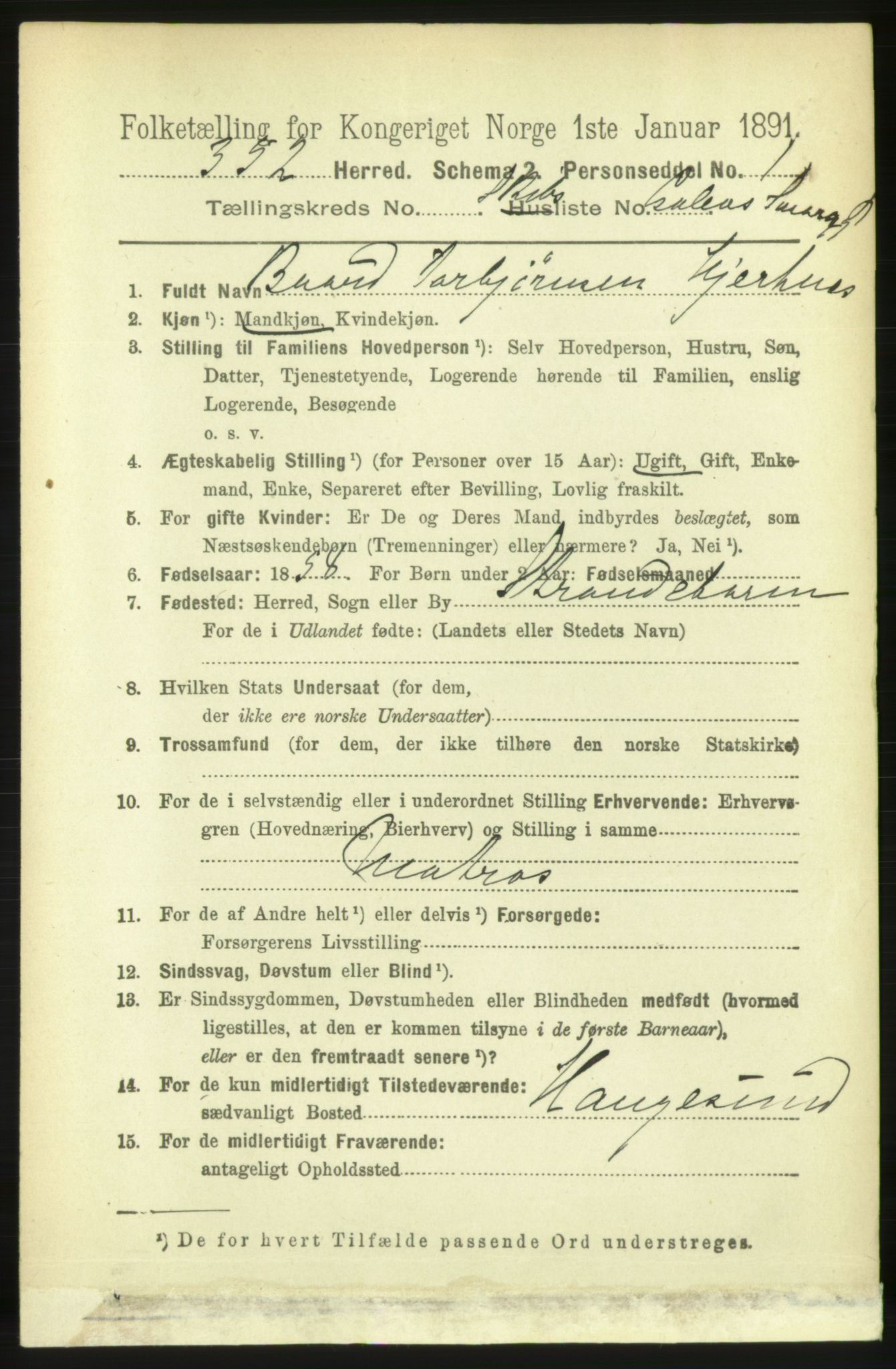 RA, 1891 census for 1571 Halsa, 1891, p. 1860