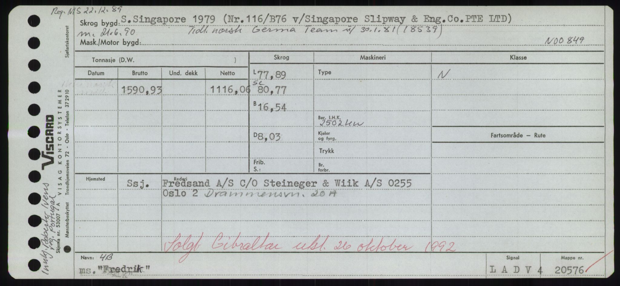 Sjøfartsdirektoratet med forløpere, Skipsmålingen, RA/S-1627/H/Hd/L0011: Fartøy, Fla-Får, p. 345