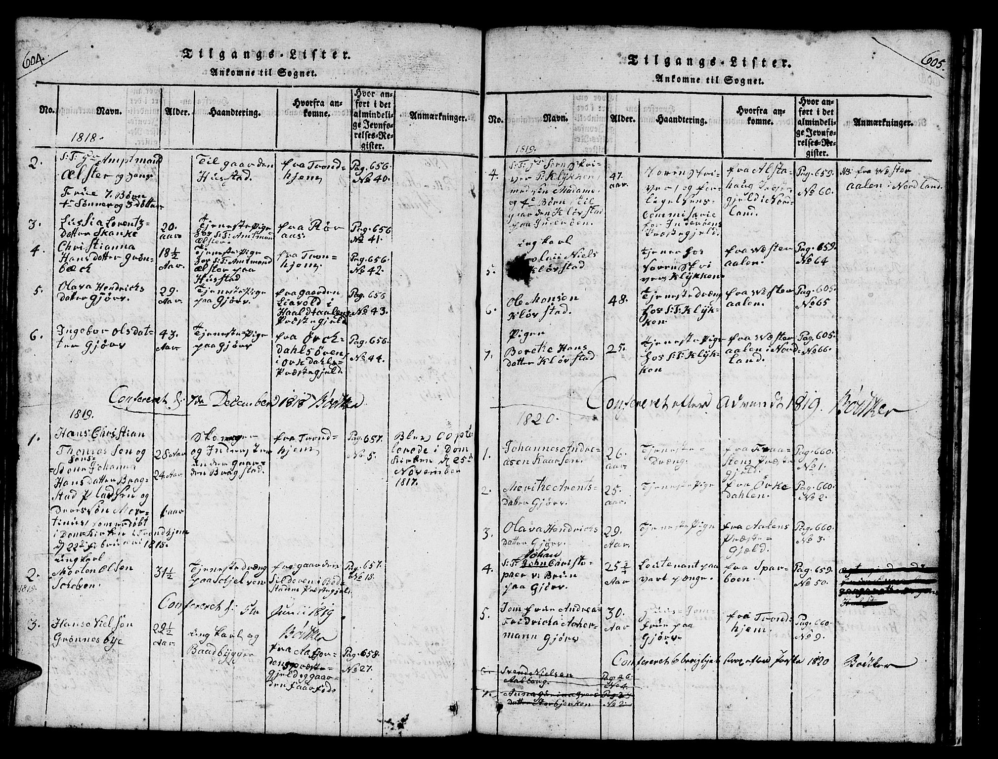 Ministerialprotokoller, klokkerbøker og fødselsregistre - Nord-Trøndelag, SAT/A-1458/732/L0317: Parish register (copy) no. 732C01, 1816-1881, p. 604-605