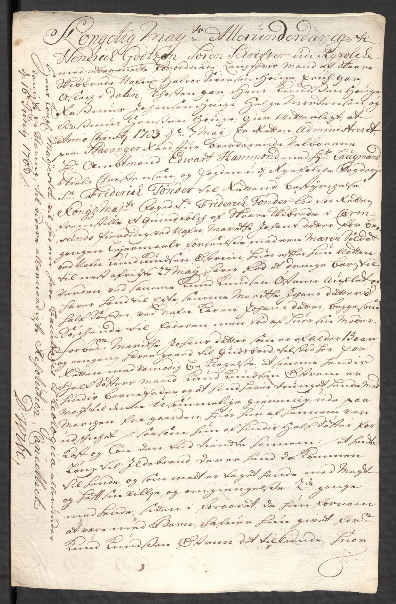 Rentekammeret inntil 1814, Reviderte regnskaper, Fogderegnskap, AV/RA-EA-4092/R47/L2860: Fogderegnskap Ryfylke, 1703-1705, p. 113