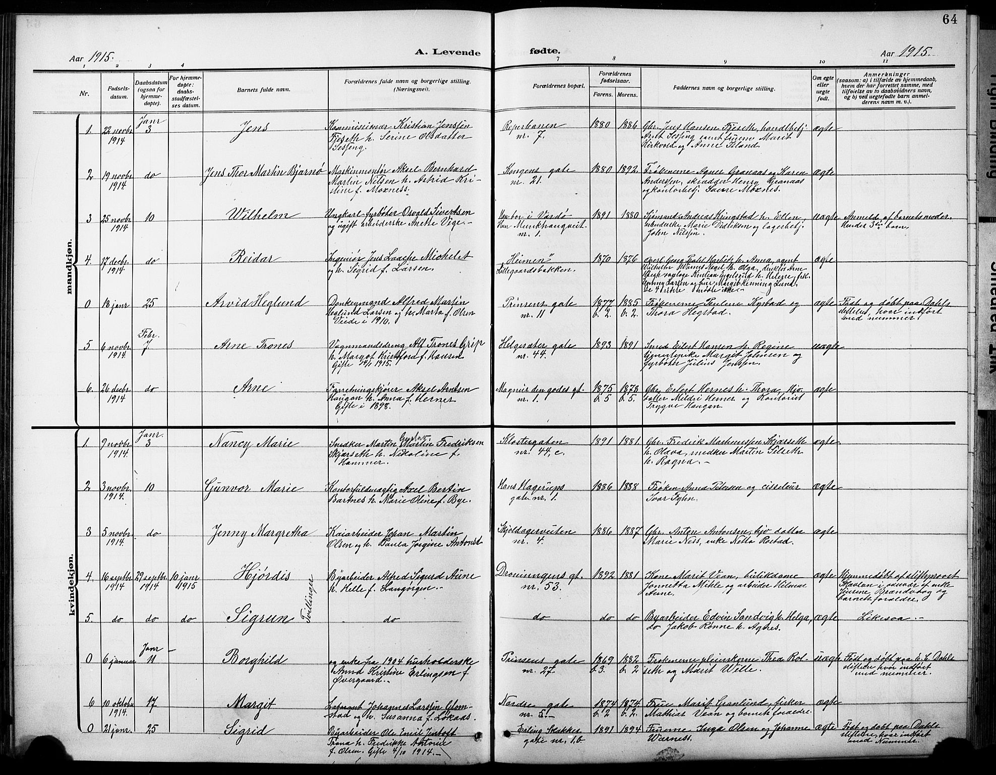 Ministerialprotokoller, klokkerbøker og fødselsregistre - Sør-Trøndelag, SAT/A-1456/601/L0096: Parish register (copy) no. 601C14, 1911-1931, p. 64