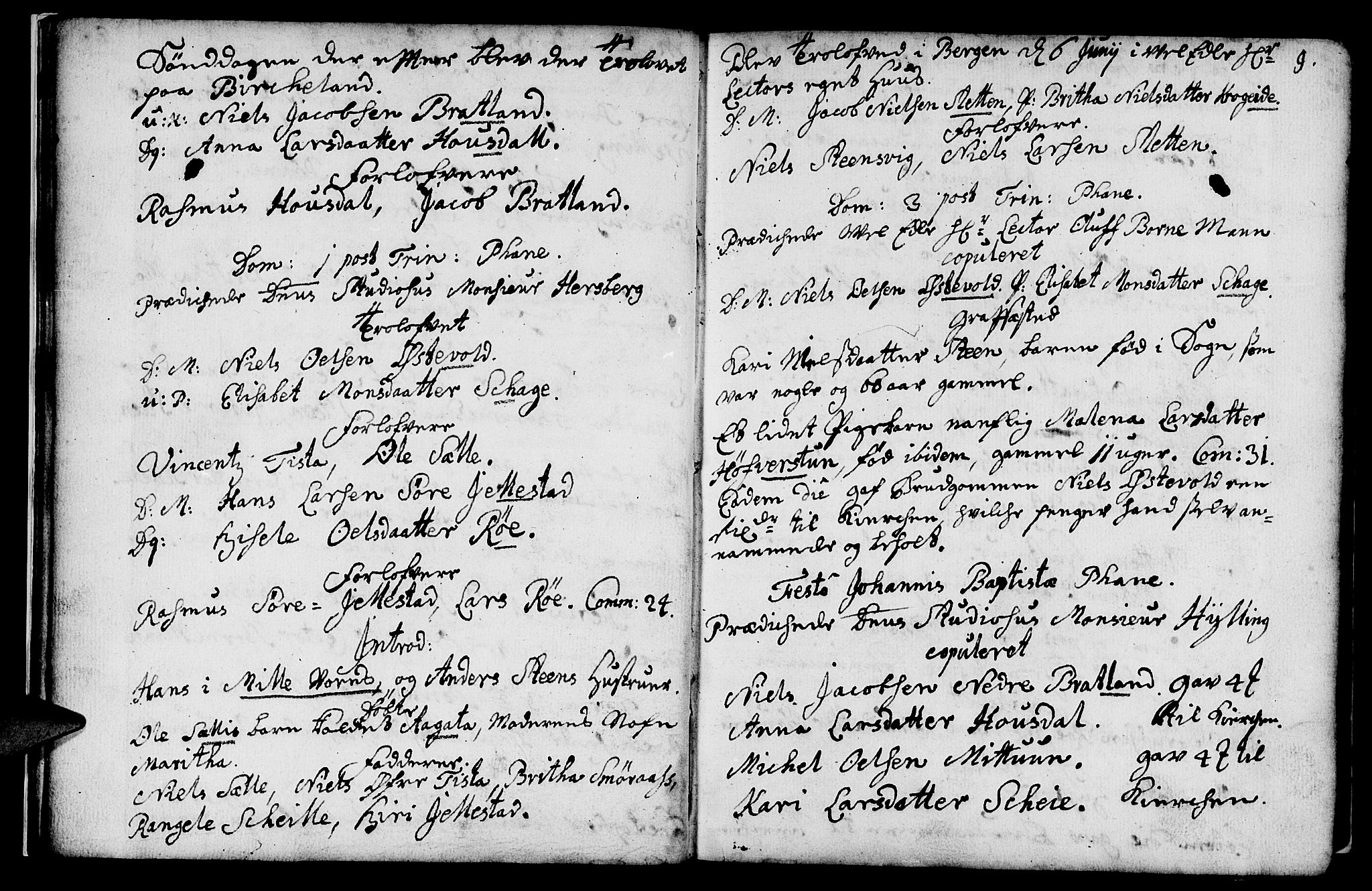 Fana Sokneprestembete, AV/SAB-A-75101/H/Haa/Haaa/L0002: Parish register (official) no. A 2, 1719-1735, p. 9