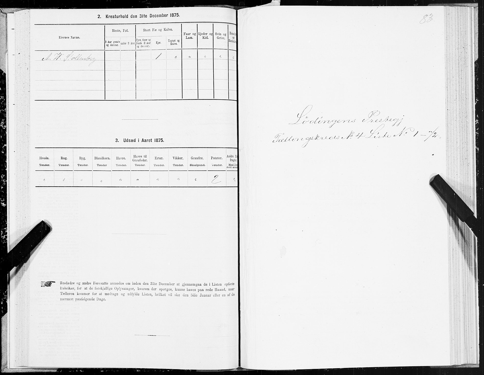 SAT, 1875 census for 1851P Lødingen, 1875, p. 2083