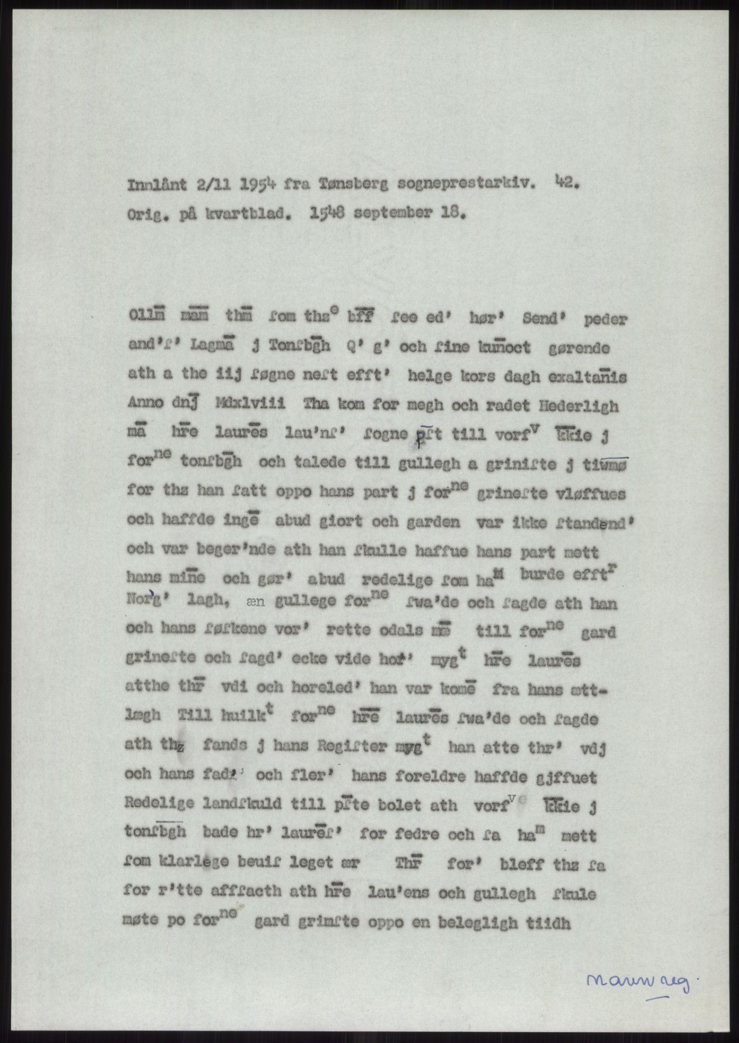 Samlinger til kildeutgivelse, Diplomavskriftsamlingen, RA/EA-4053/H/Ha, p. 1073