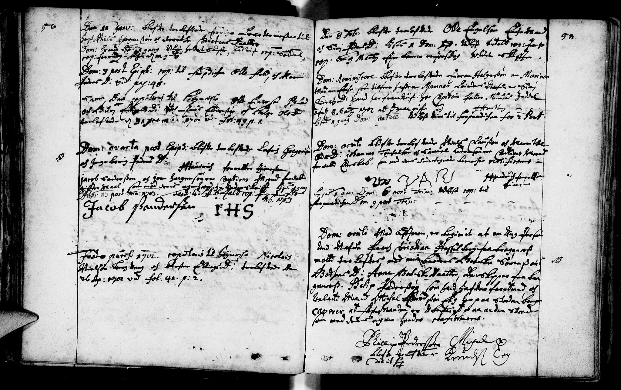 Domkirken sokneprestkontor, SAST/A-101812/001/30/30BA/L0001: Parish register (official) no. A 1 /1, 1688-1727, p. 50-51