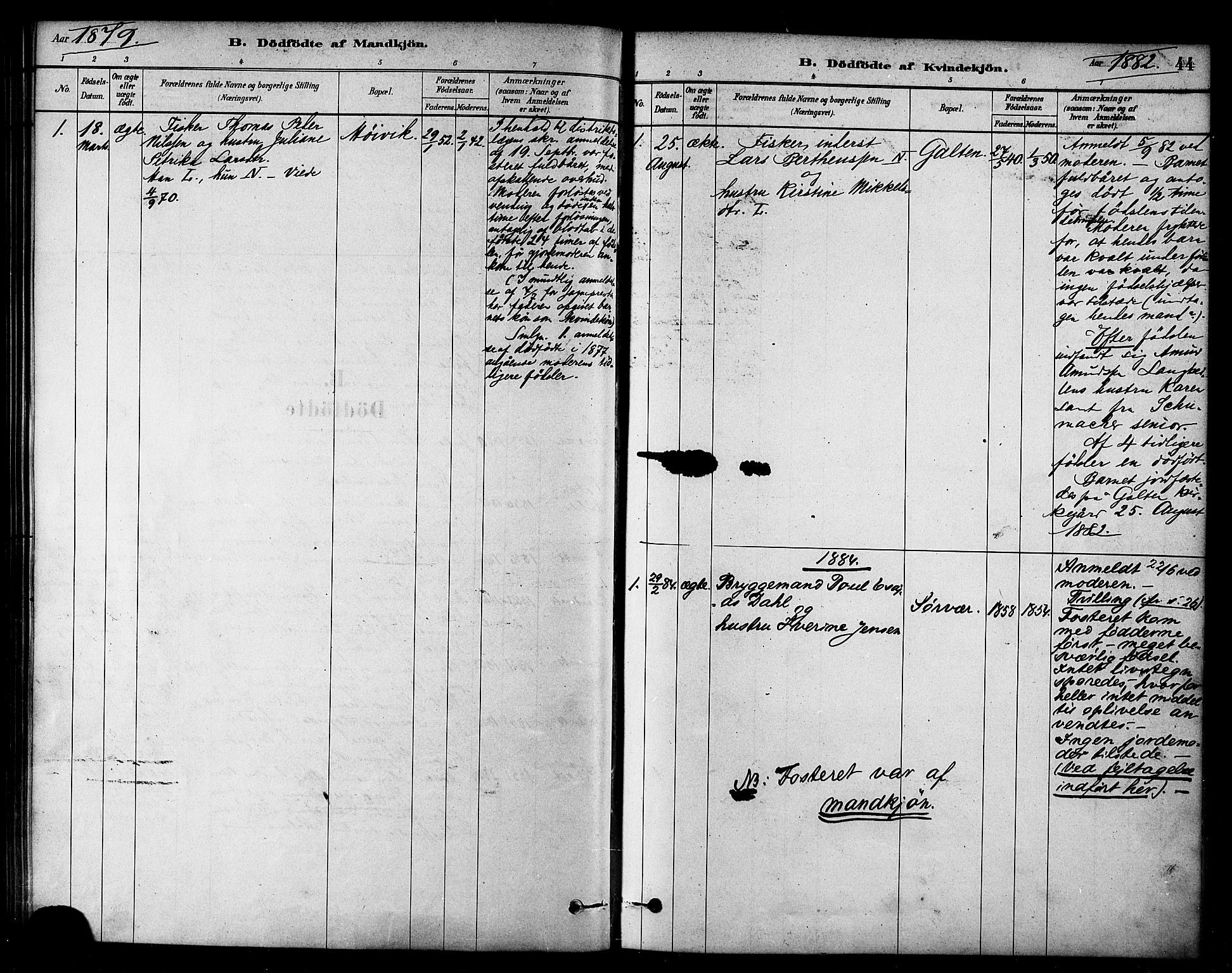 Loppa sokneprestkontor, SATØ/S-1339/H/Ha/L0007kirke: Parish register (official) no. 7, 1879-1889, p. 44