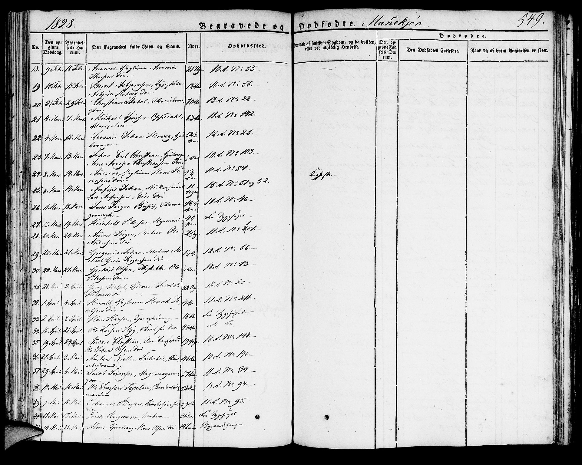 Domkirken sokneprestembete, AV/SAB-A-74801/H/Haa/L0012: Parish register (official) no. A 12, 1821-1840, p. 549