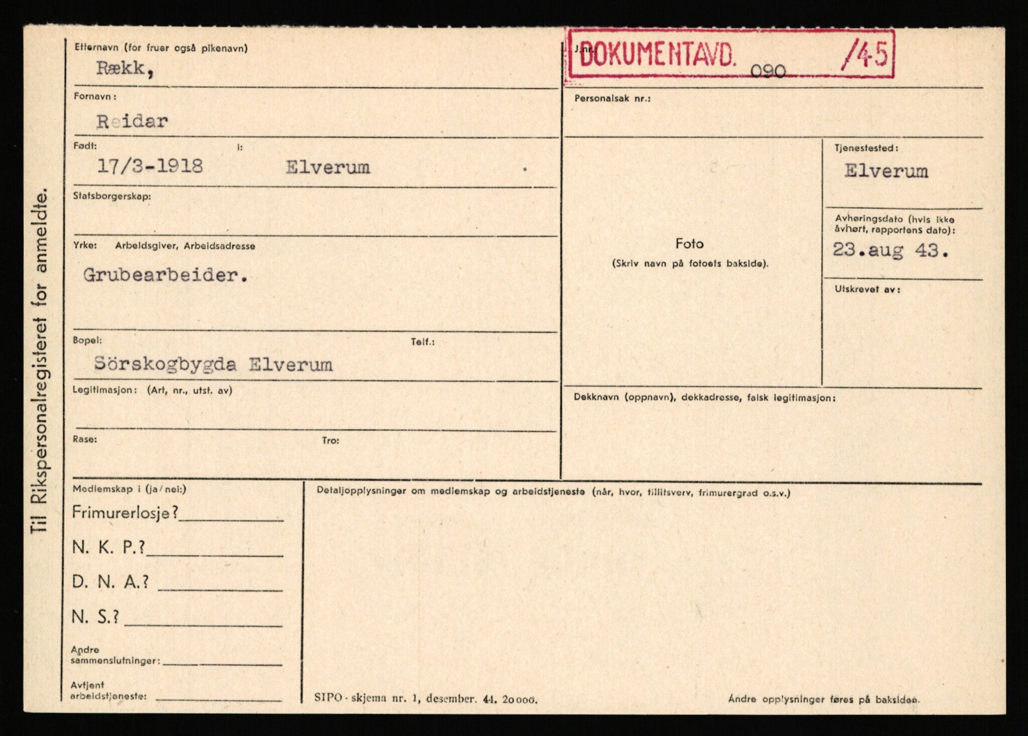 Statspolitiet - Hovedkontoret / Osloavdelingen, AV/RA-S-1329/C/Ca/L0013: Raa - Servold, 1943-1945, p. 2615