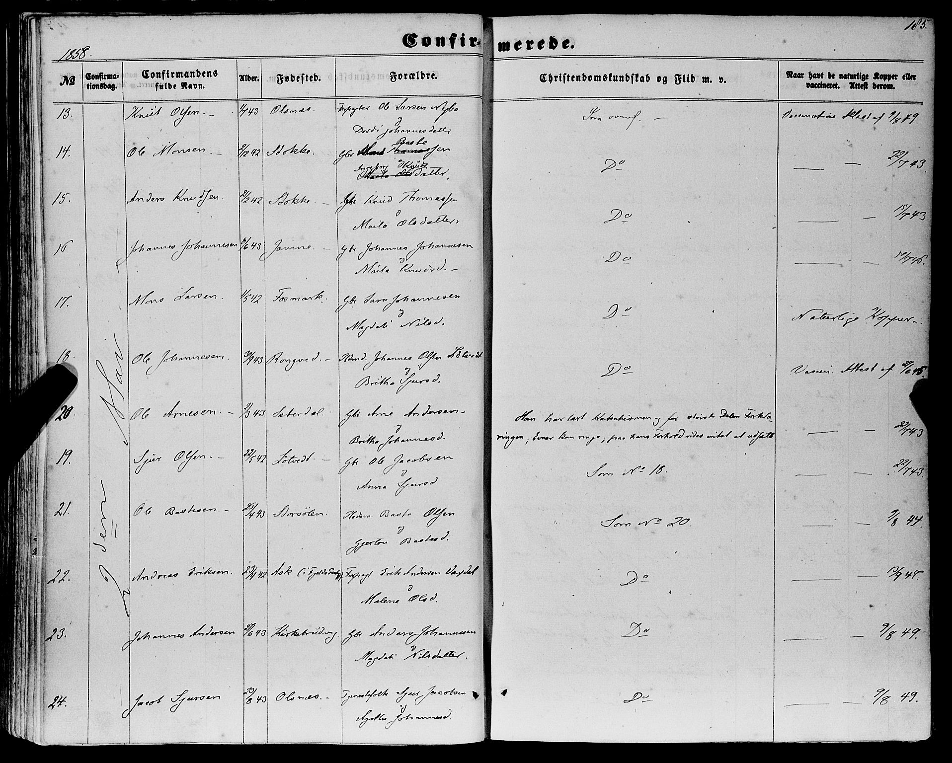 Haus sokneprestembete, SAB/A-75601/H/Haa: Parish register (official) no. A 17, 1858-1870, p. 185