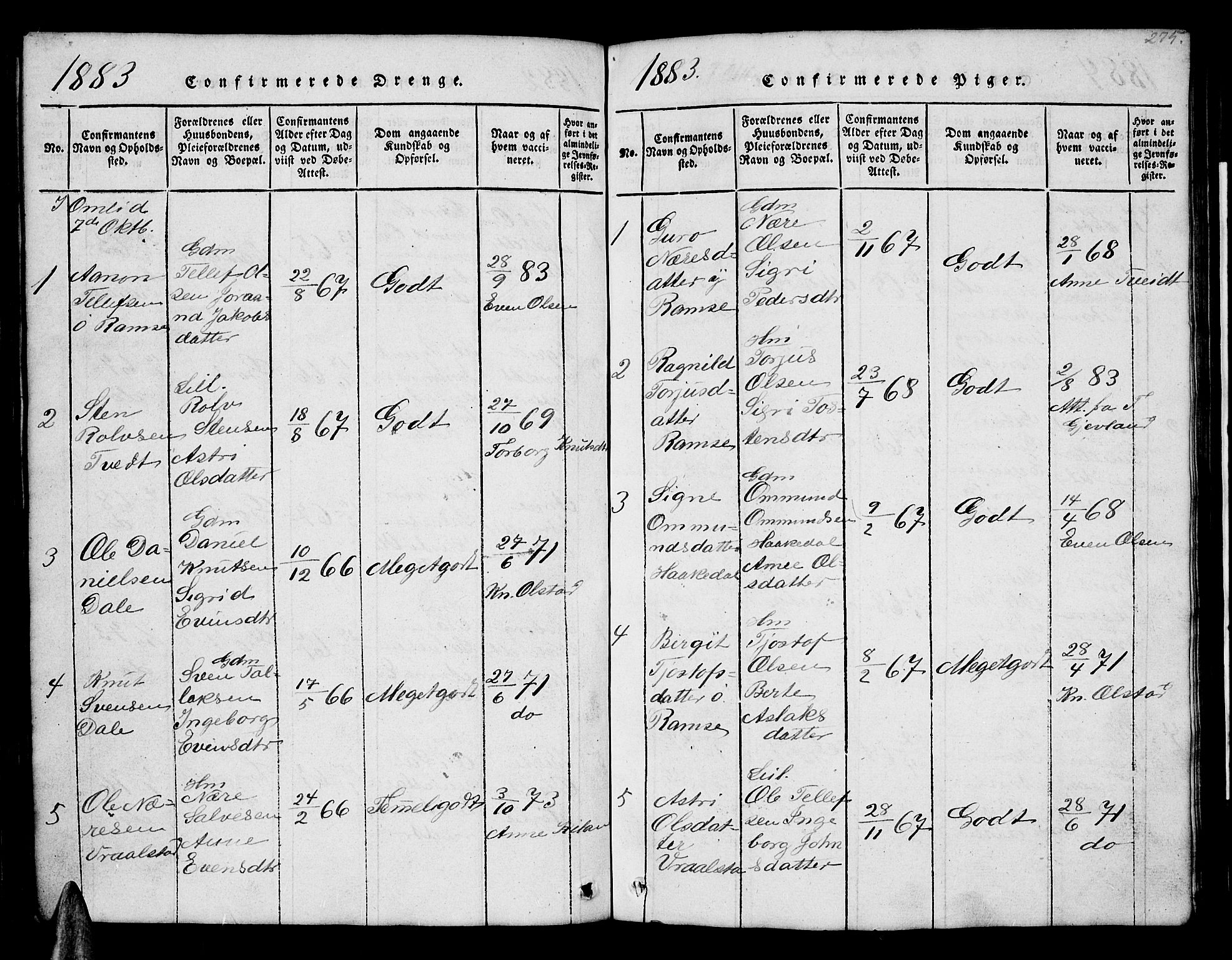 Åmli sokneprestkontor, AV/SAK-1111-0050/F/Fb/Fbb/L0001: Parish register (copy) no. B 1, 1816-1889, p. 275