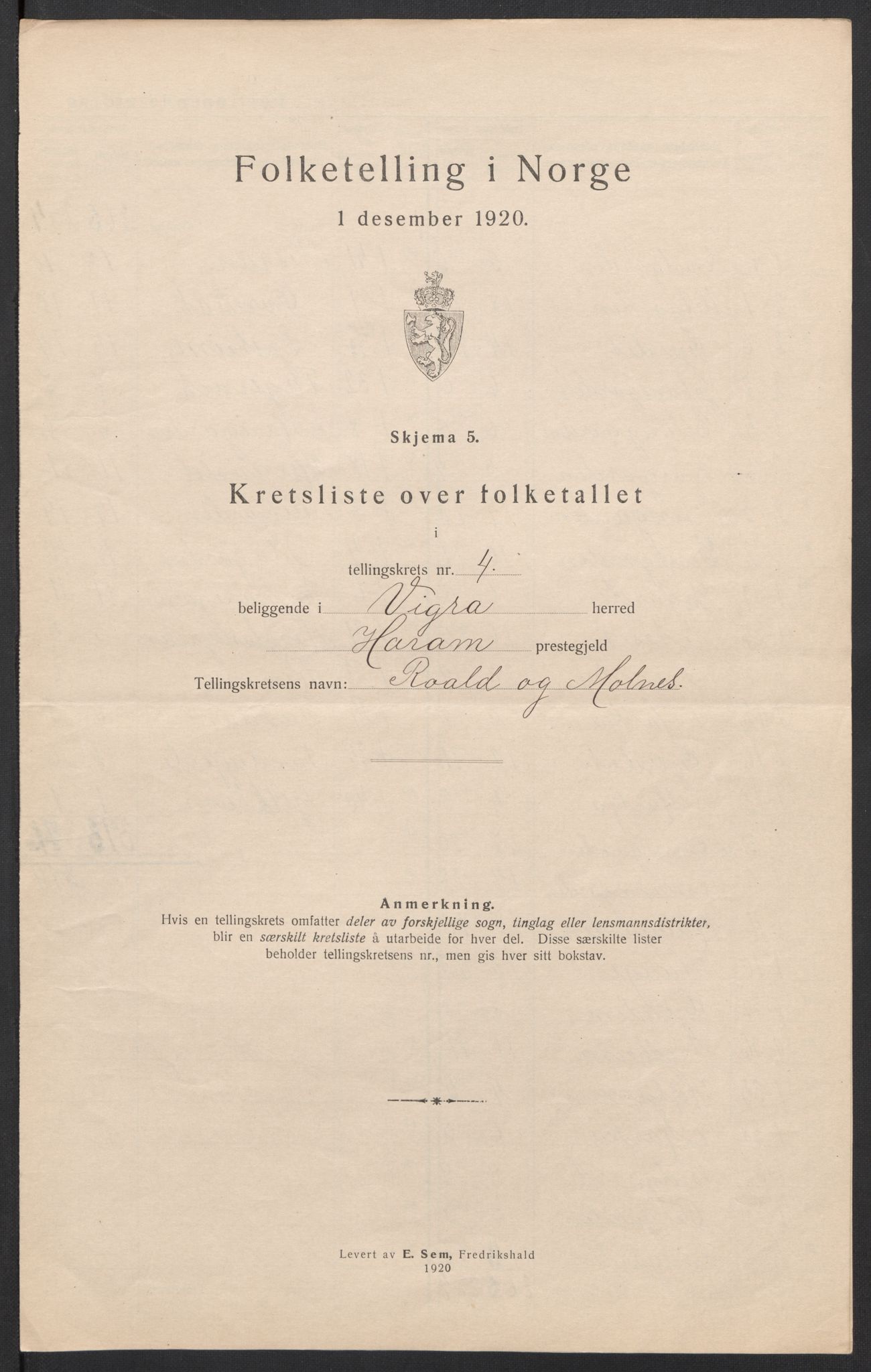 SAT, 1920 census for Vigra, 1920, p. 15