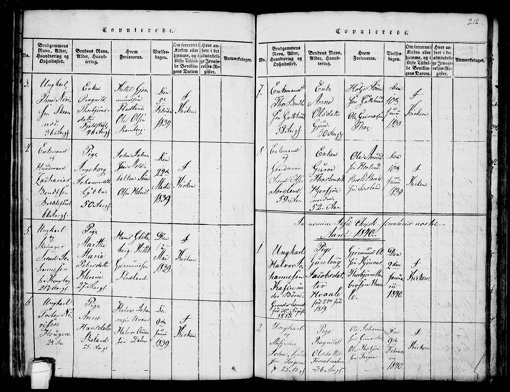Hjartdal kirkebøker, SAKO/A-270/F/Fa/L0007: Parish register (official) no. I 7, 1815-1843, p. 212
