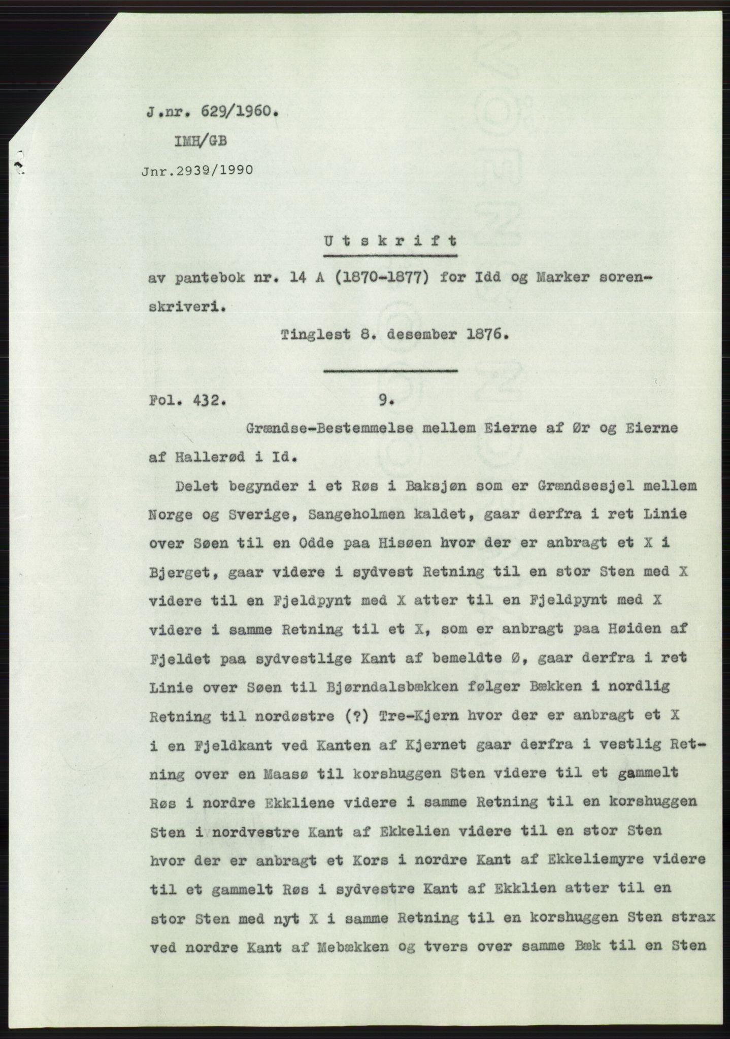 Statsarkivet i Oslo, SAO/A-10621/Z/Zd/L0011: Avskrifter, j.nr 4-798/1960, 1960, p. 370