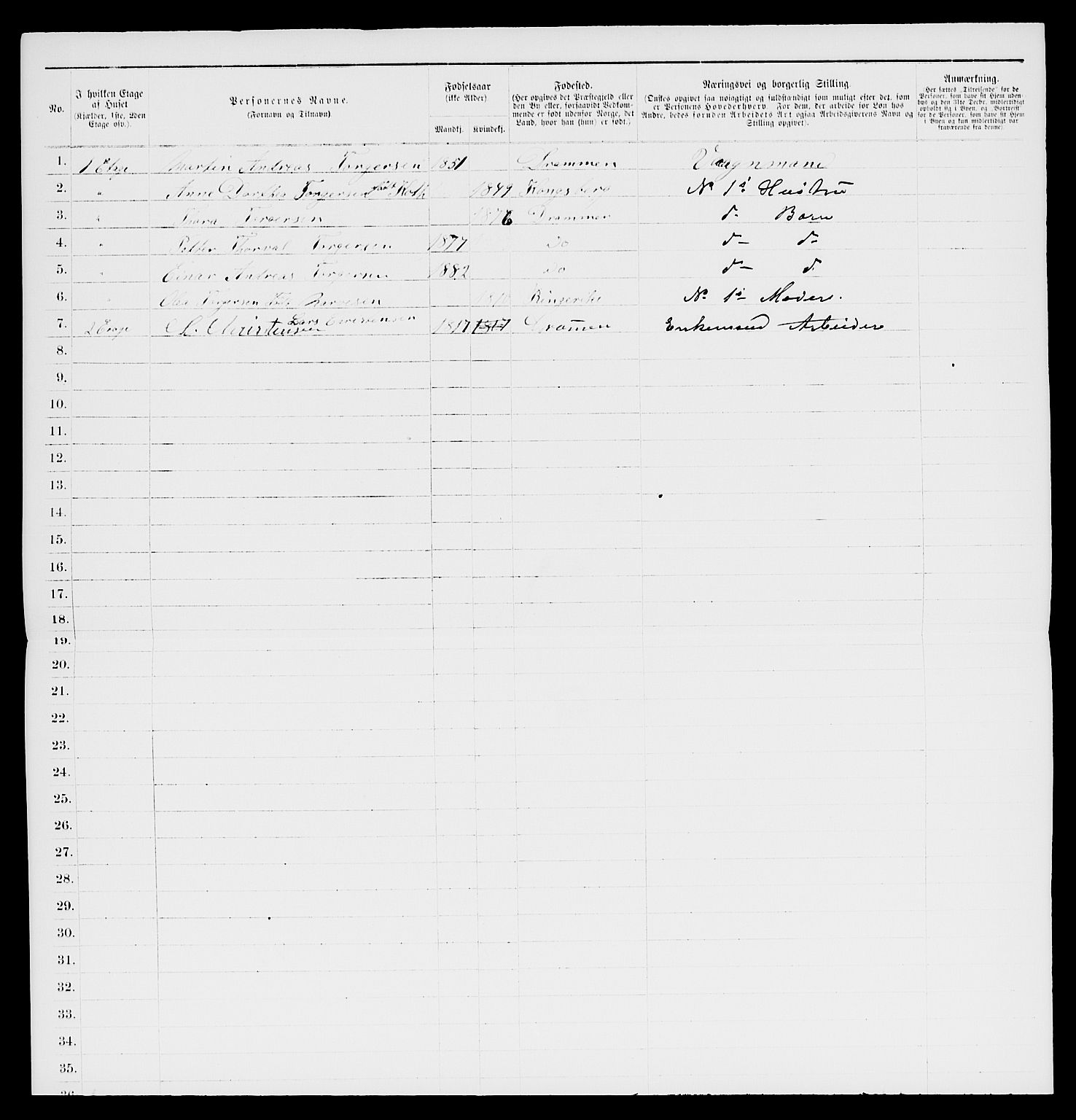 SAKO, 1885 census for 0602 Drammen, 1885, p. 375