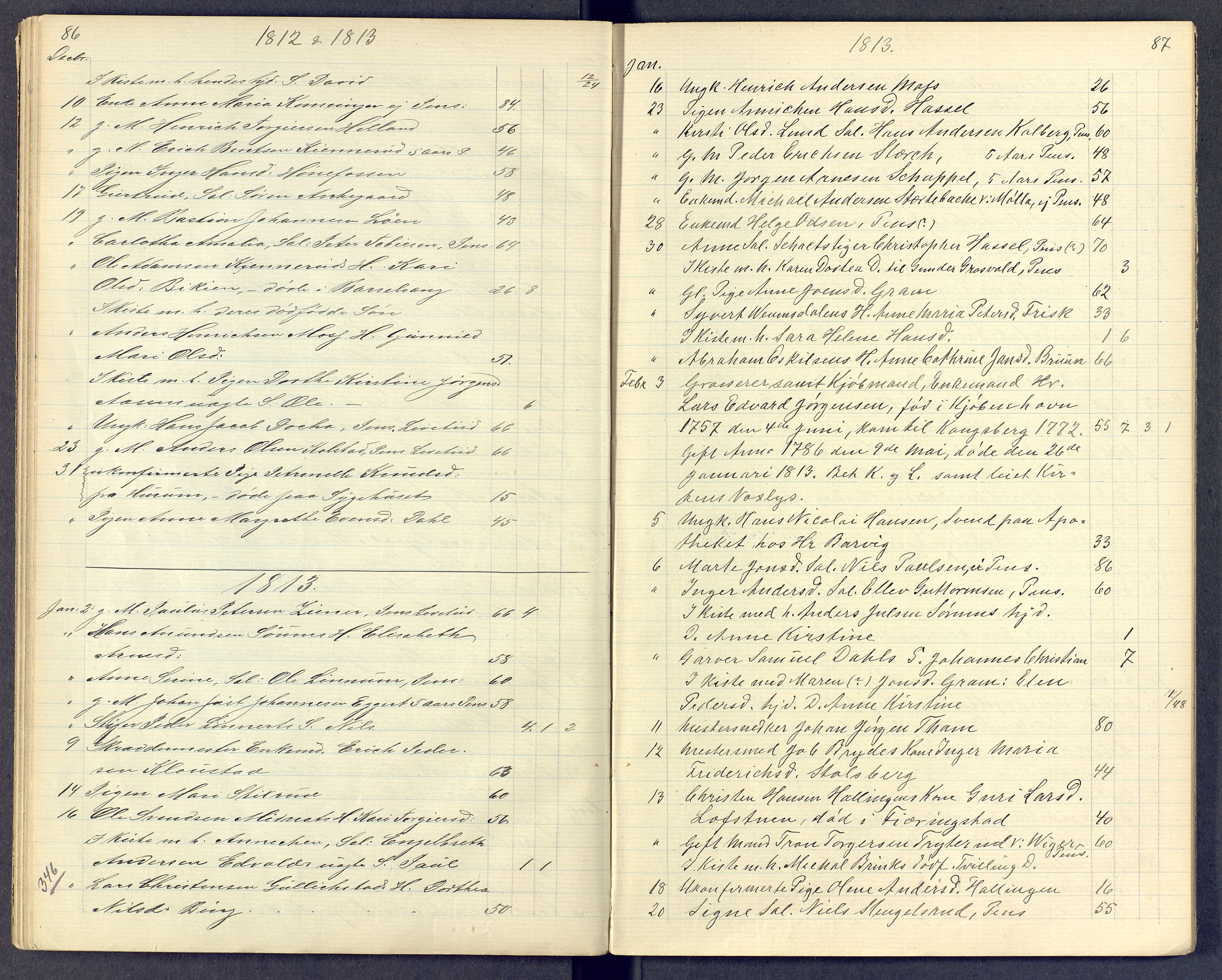 Kongsberg kirkebøker, SAKO/A-22/G/Ga/L0000e: Parish register (copy) no. 0e, 1795-1816, p. 86-87